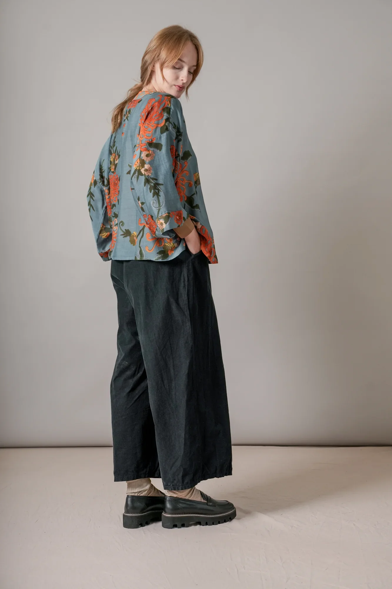 Chrysanthemum Grey Kimono - Image 5