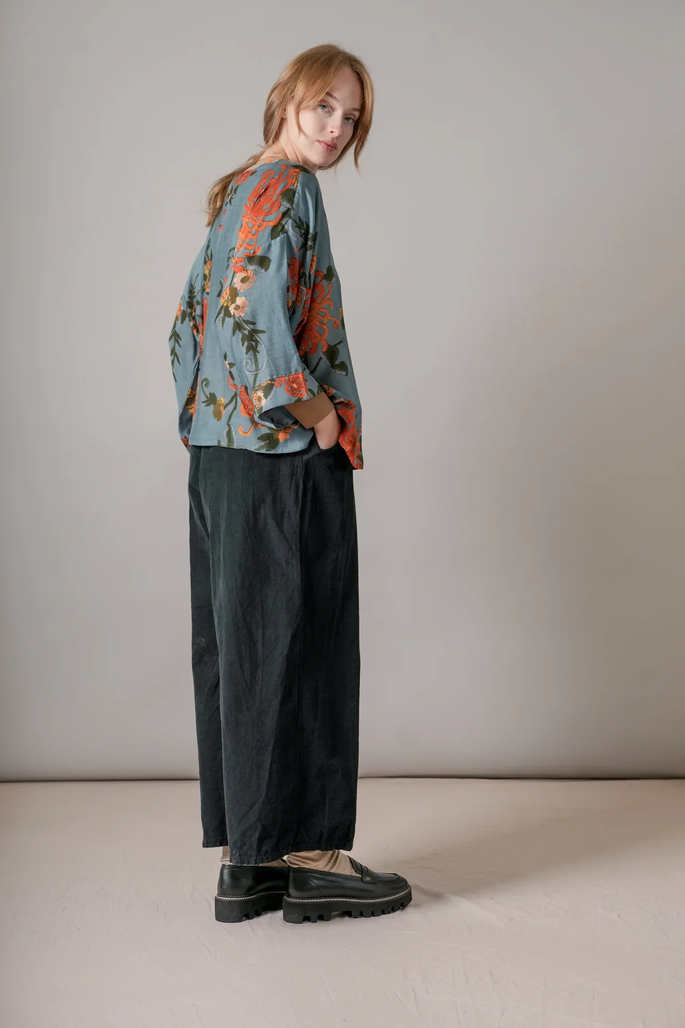 Chrysanthemum Grey Kimono - Image 6