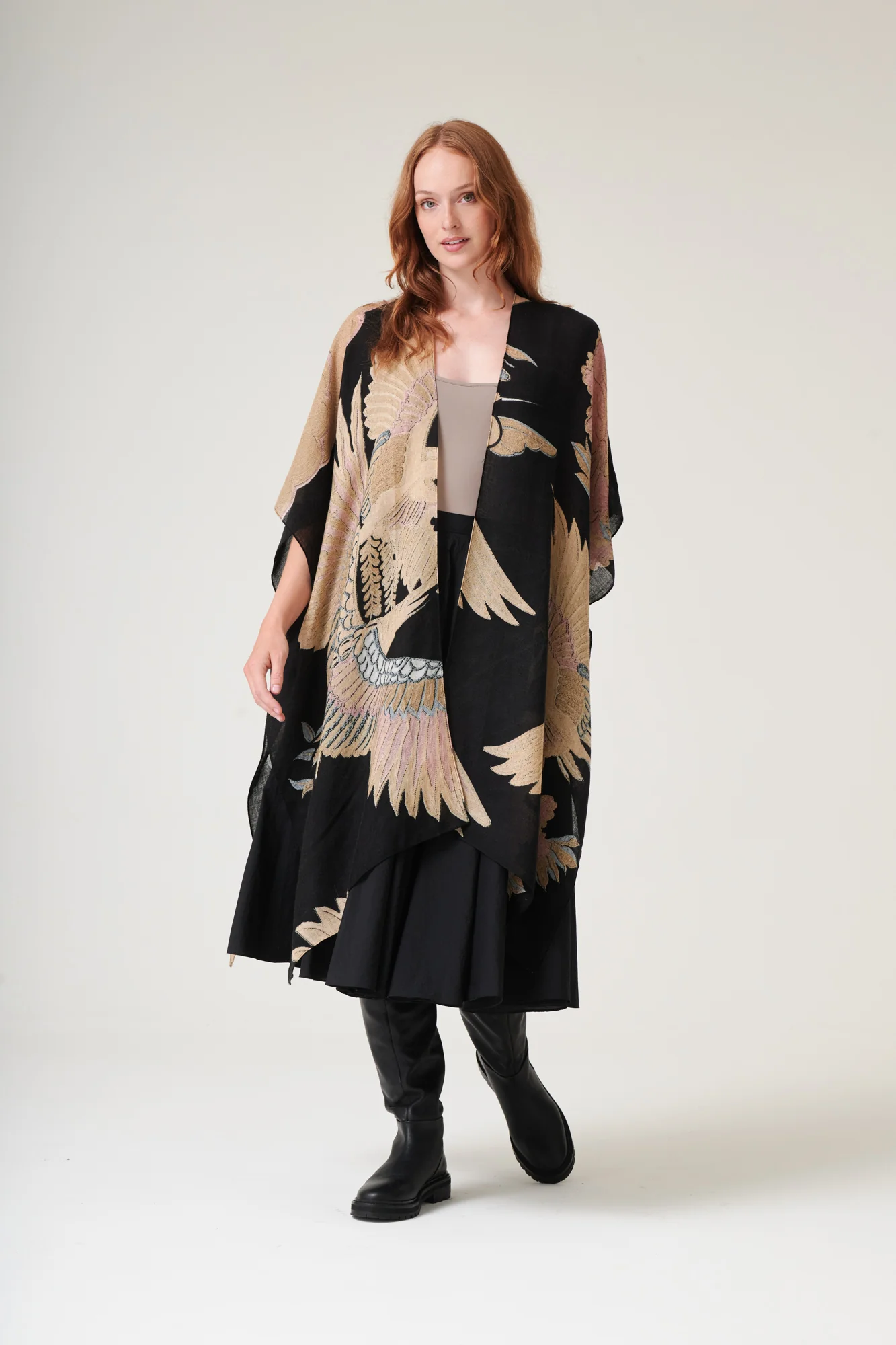 Crane Black Wool Throwover