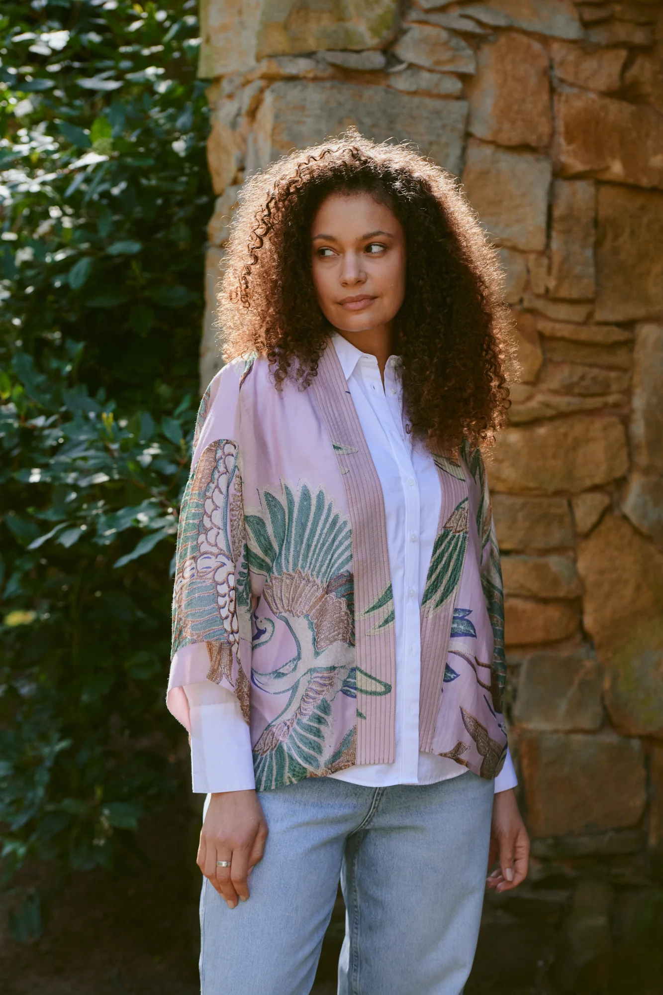 Crane Plaster Pink Kimono - Image 4