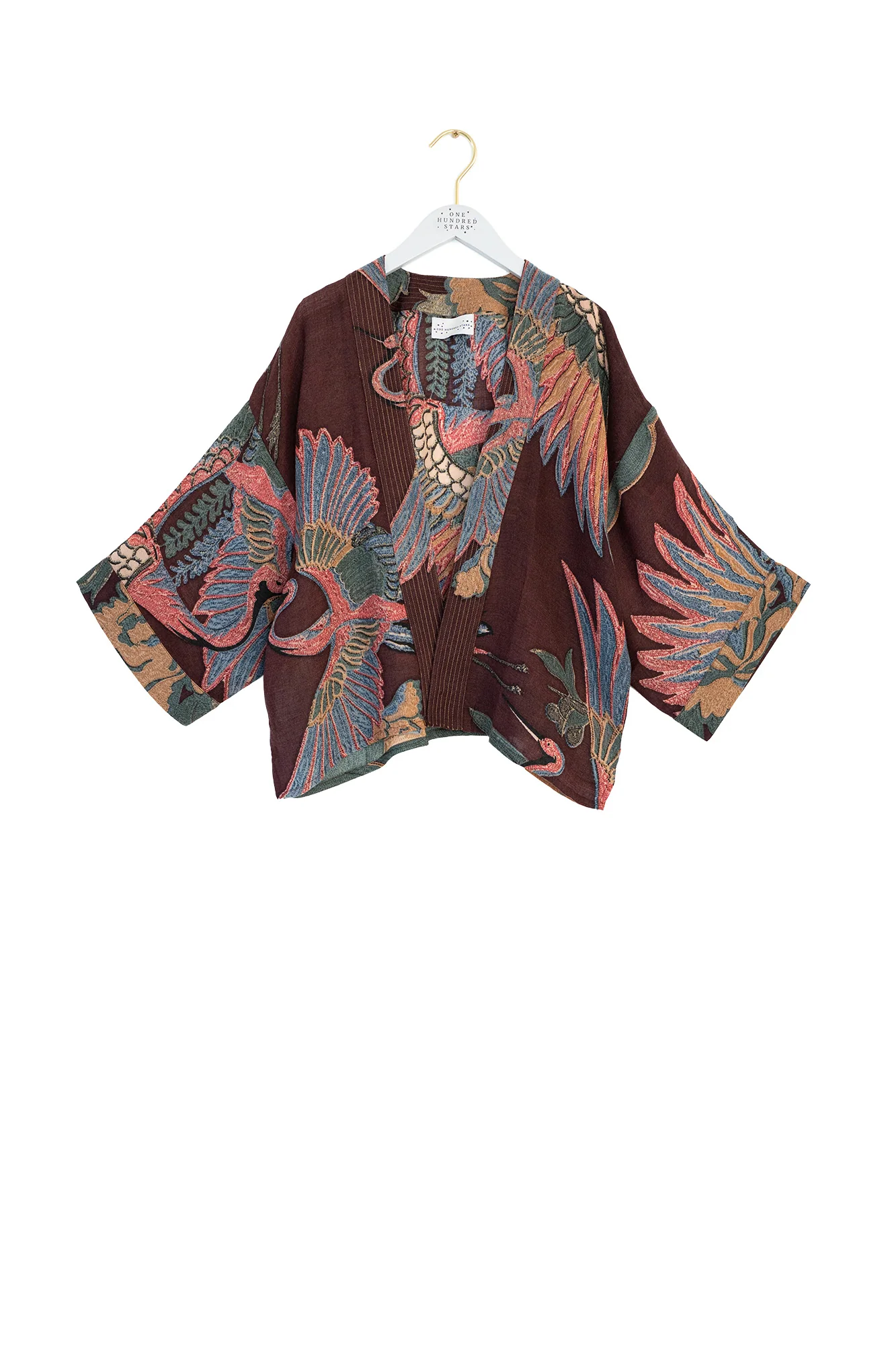 Crane Plum Wool Kimono - Image 2