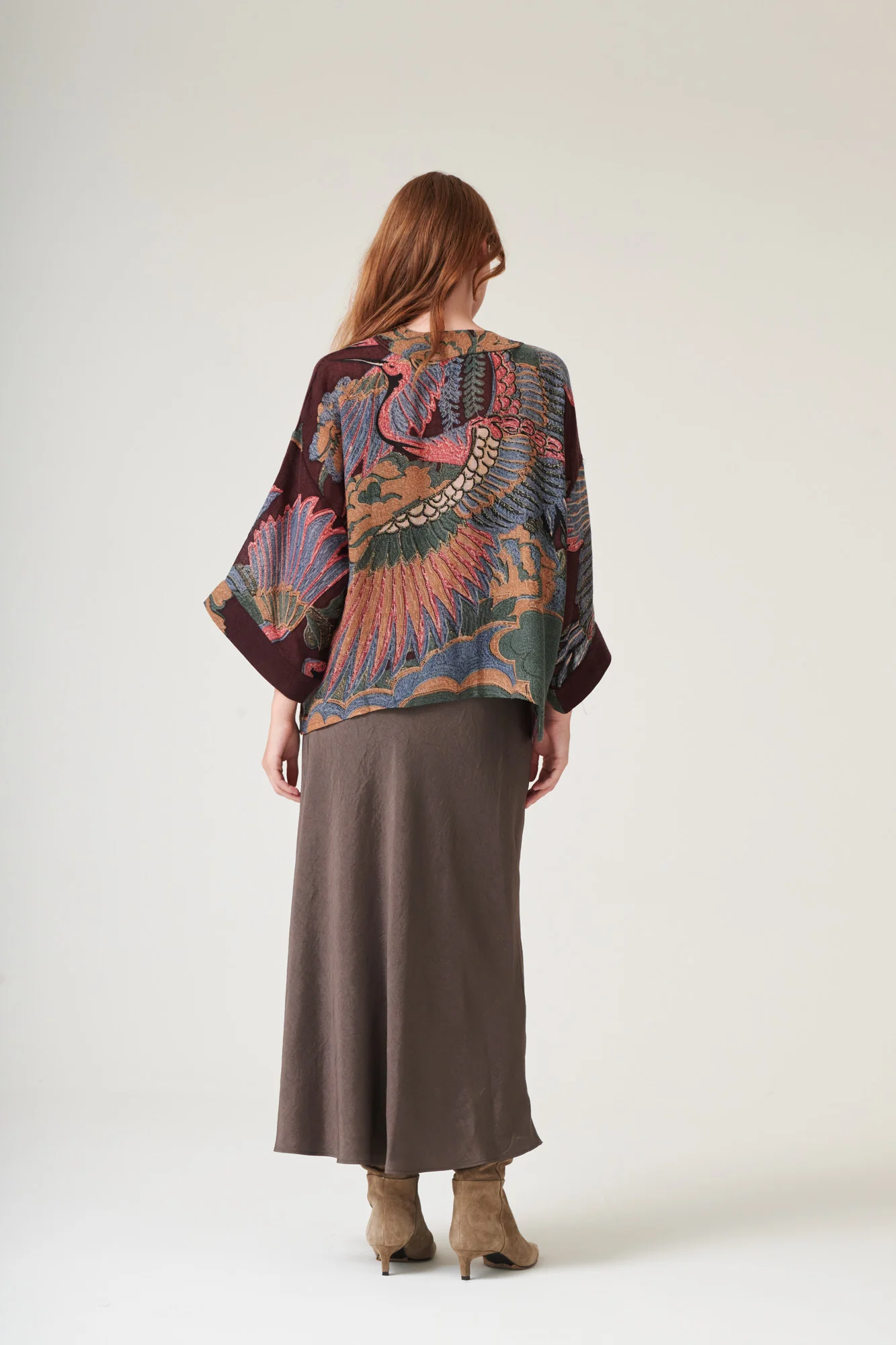 Crane Plum Wool Kimono - Image 6