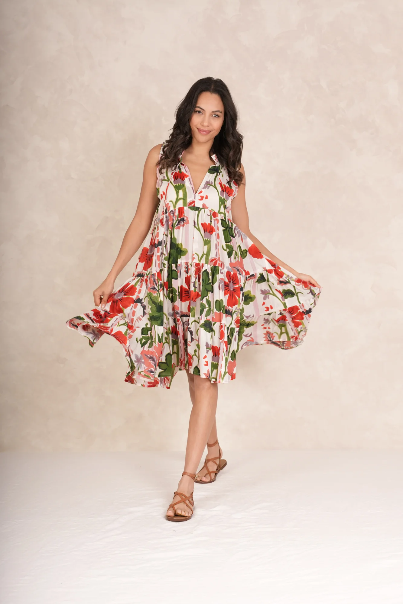 Poppy Red Frill Dress - Image 3