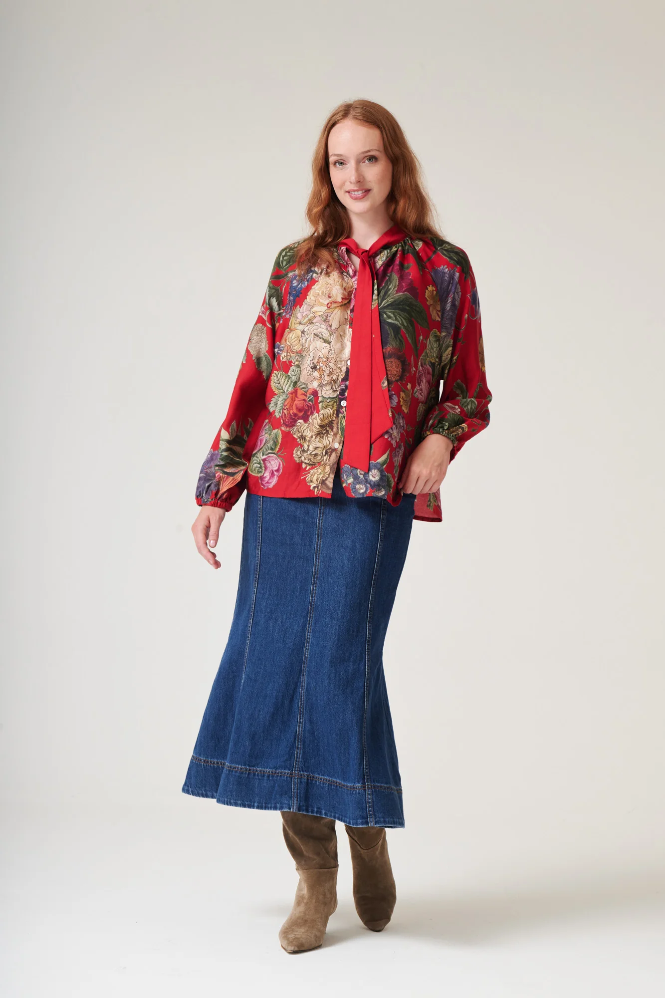 Primula Berry Pussy Bow Blouse S/M - Image 3