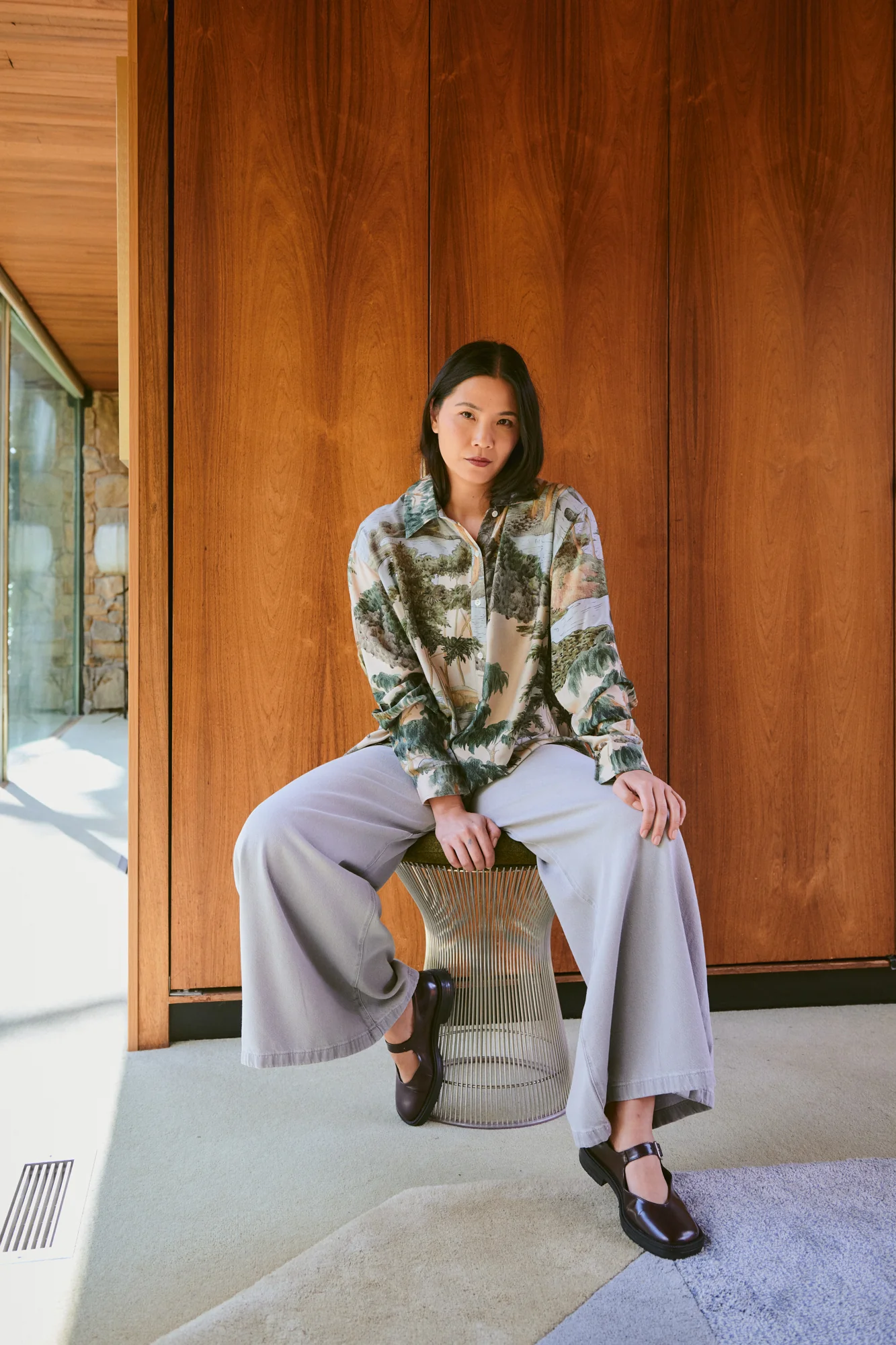 Rivers and Trees Natural Oversized Shirt - Image 3