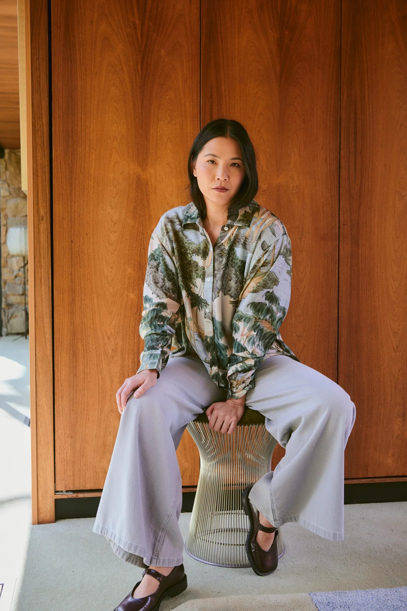 Rivers and Trees Natural Oversized Shirt - Image 6