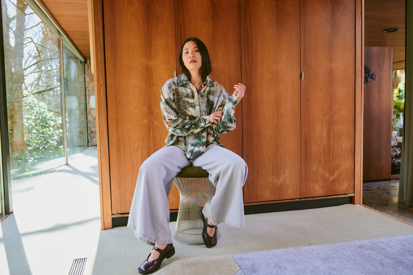 Rivers and Trees Natural Oversized Shirt - Image 7