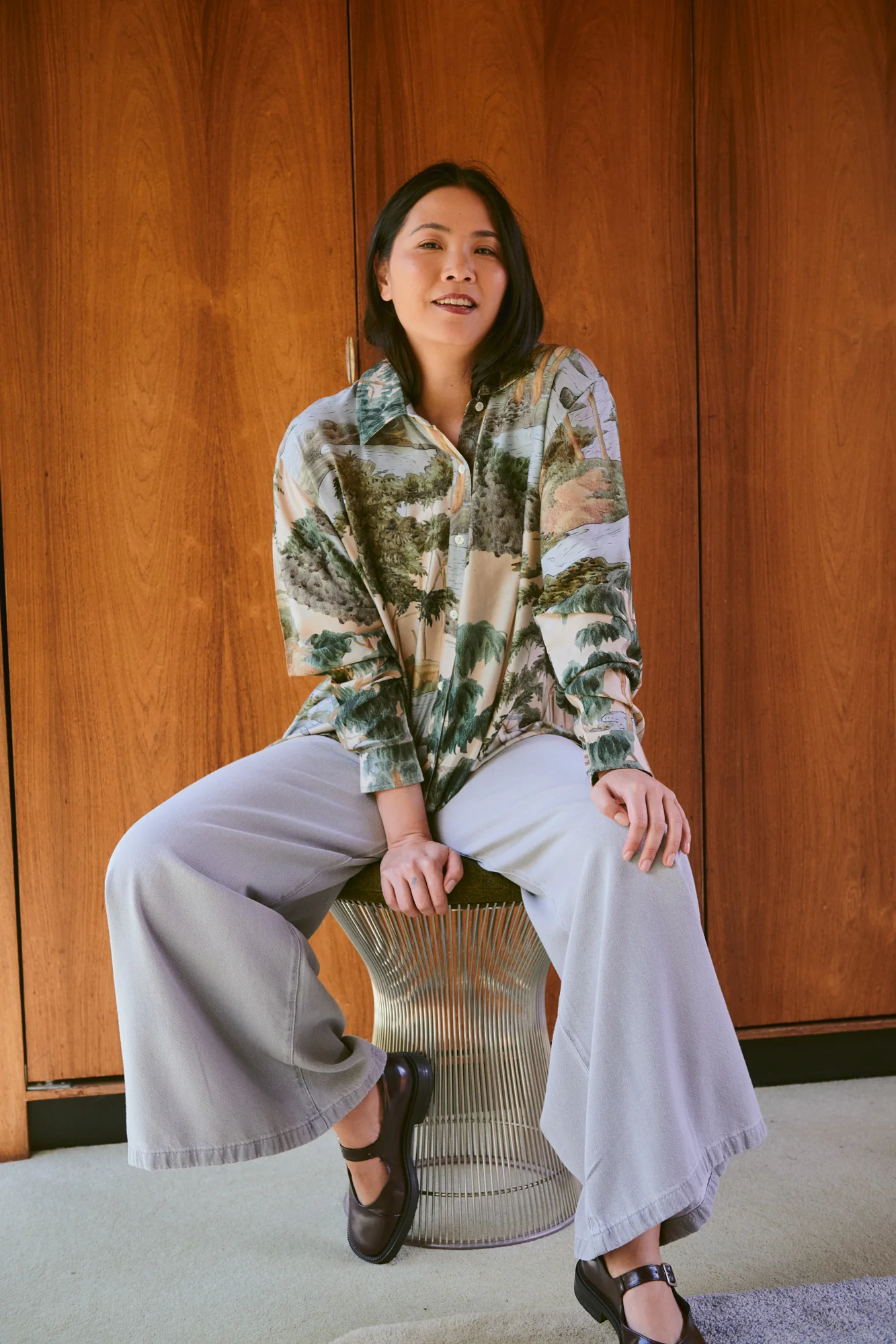 Rivers and Trees Natural Oversized Shirt - Image 8