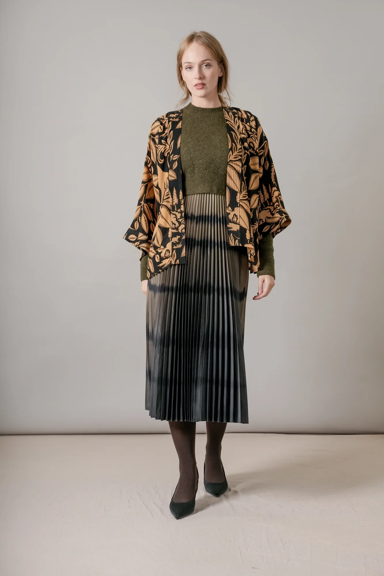 Sphinx Black Crepe Kimono - Image 2