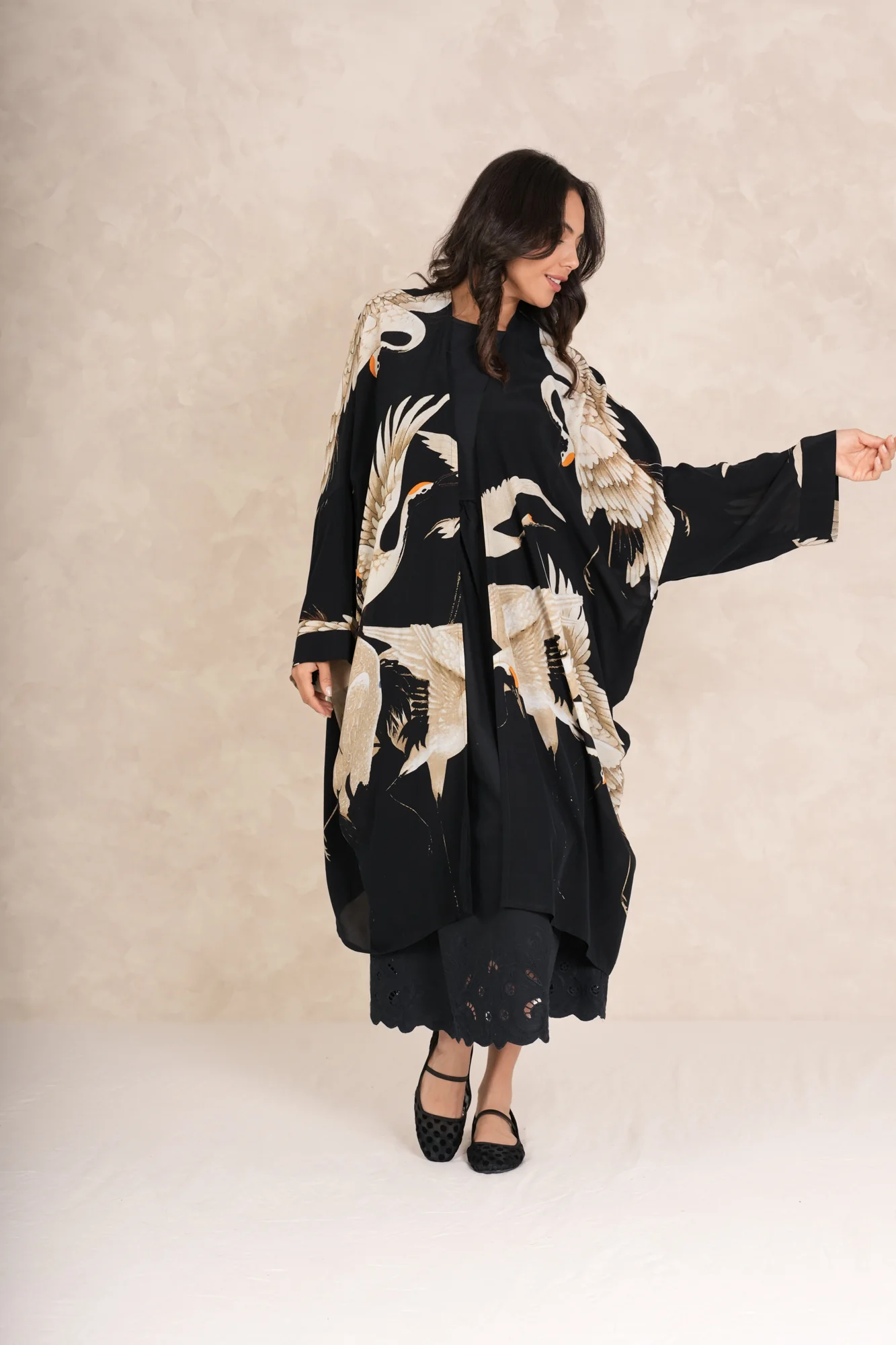 Stork Black Grande Kimono - Image 3