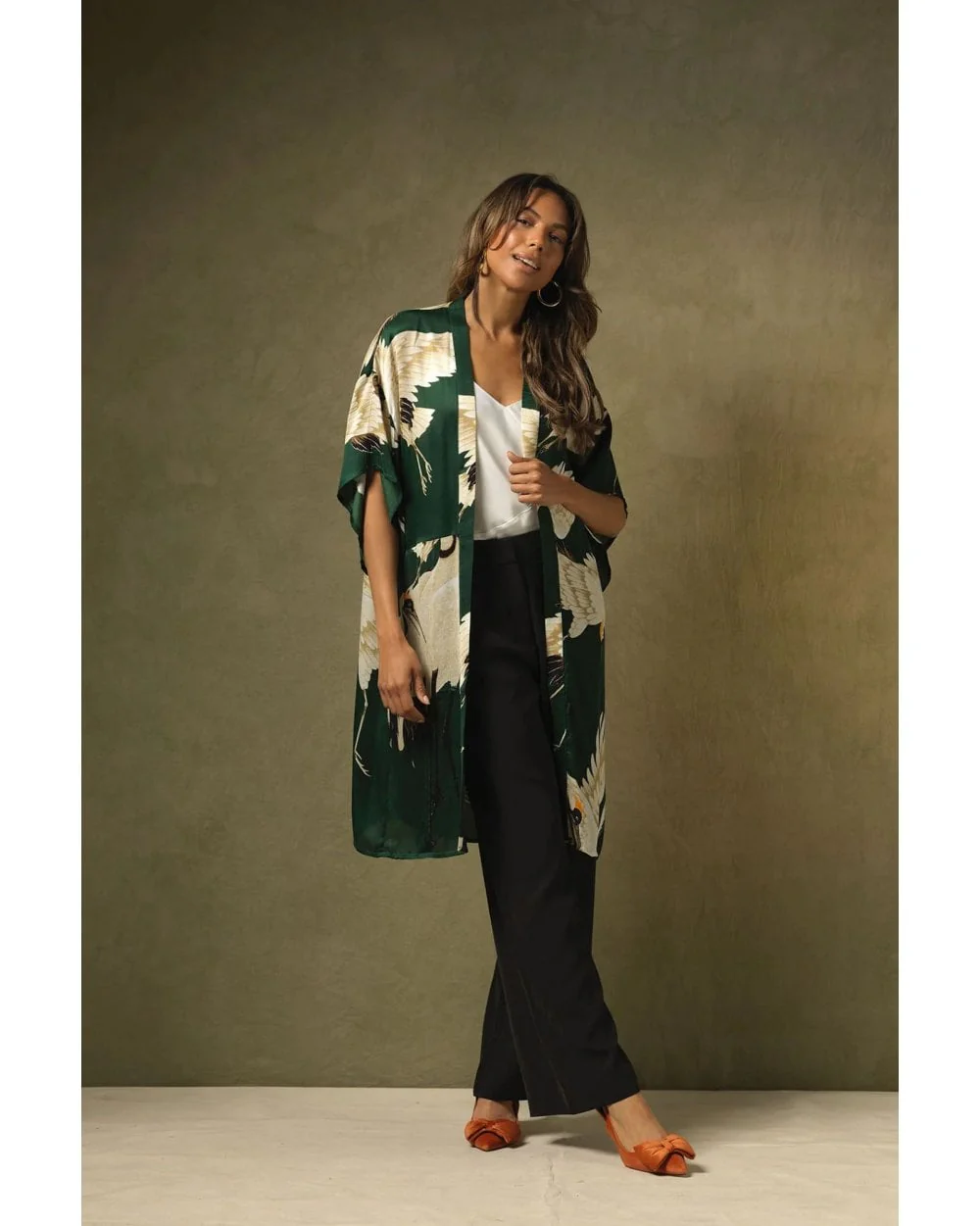 Stork Forest Midi Kimono - Image 4