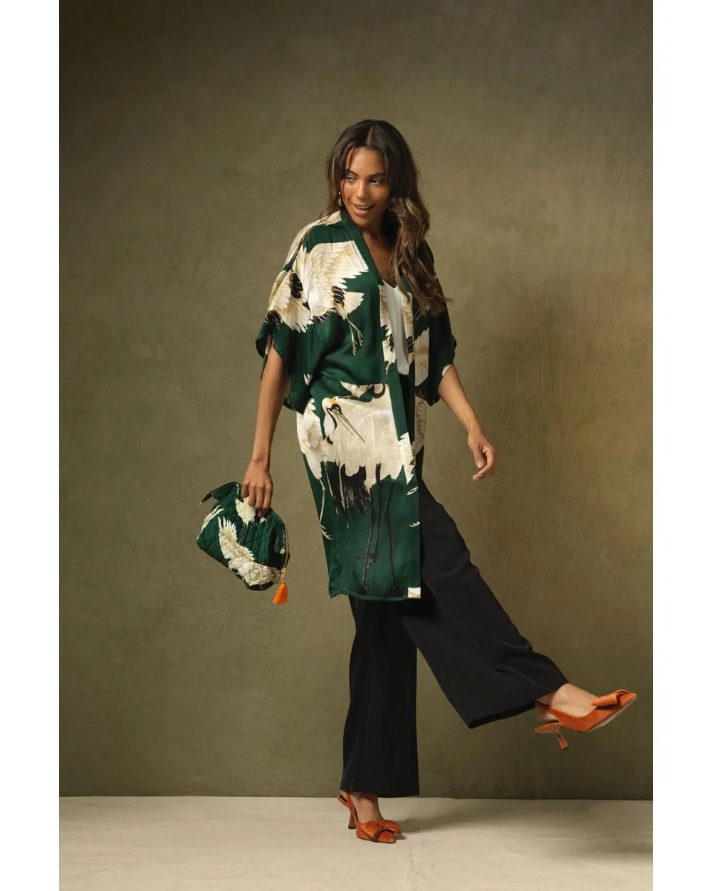Stork Forest Midi Kimono - Image 5