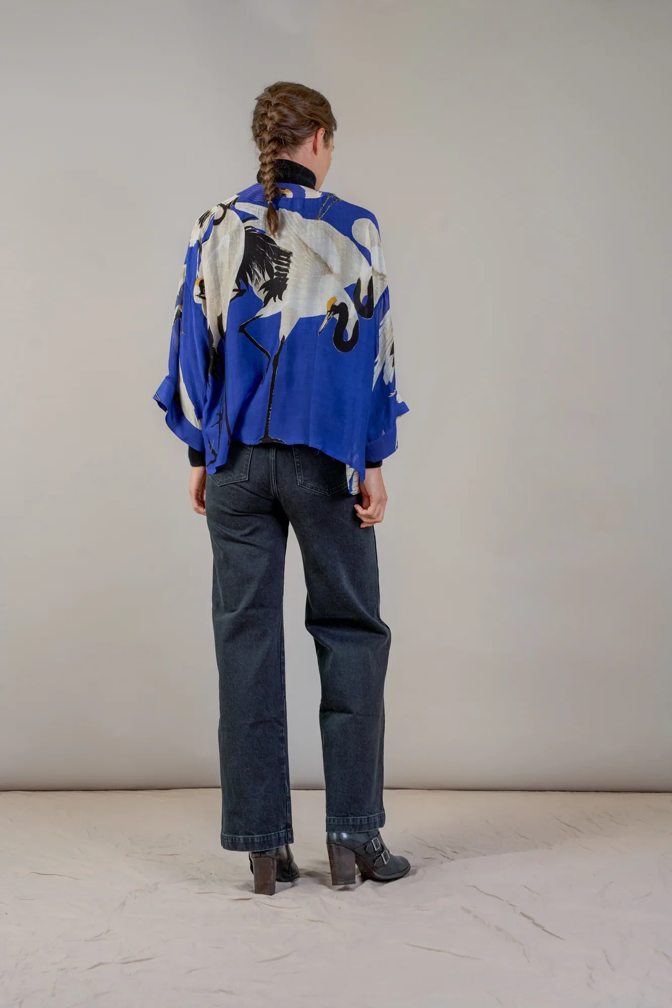 Stork Royal Blue Kimono - Image 2