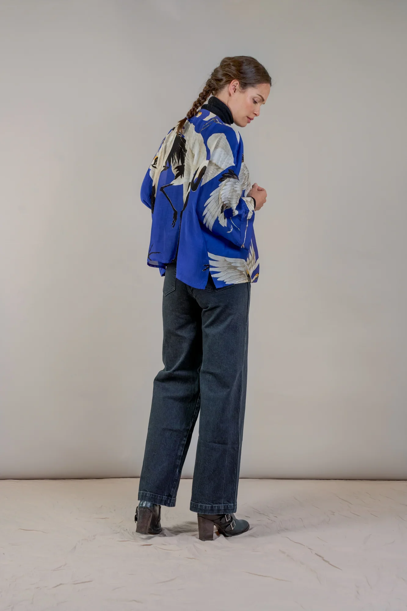 Stork Royal Blue Kimono - Image 3