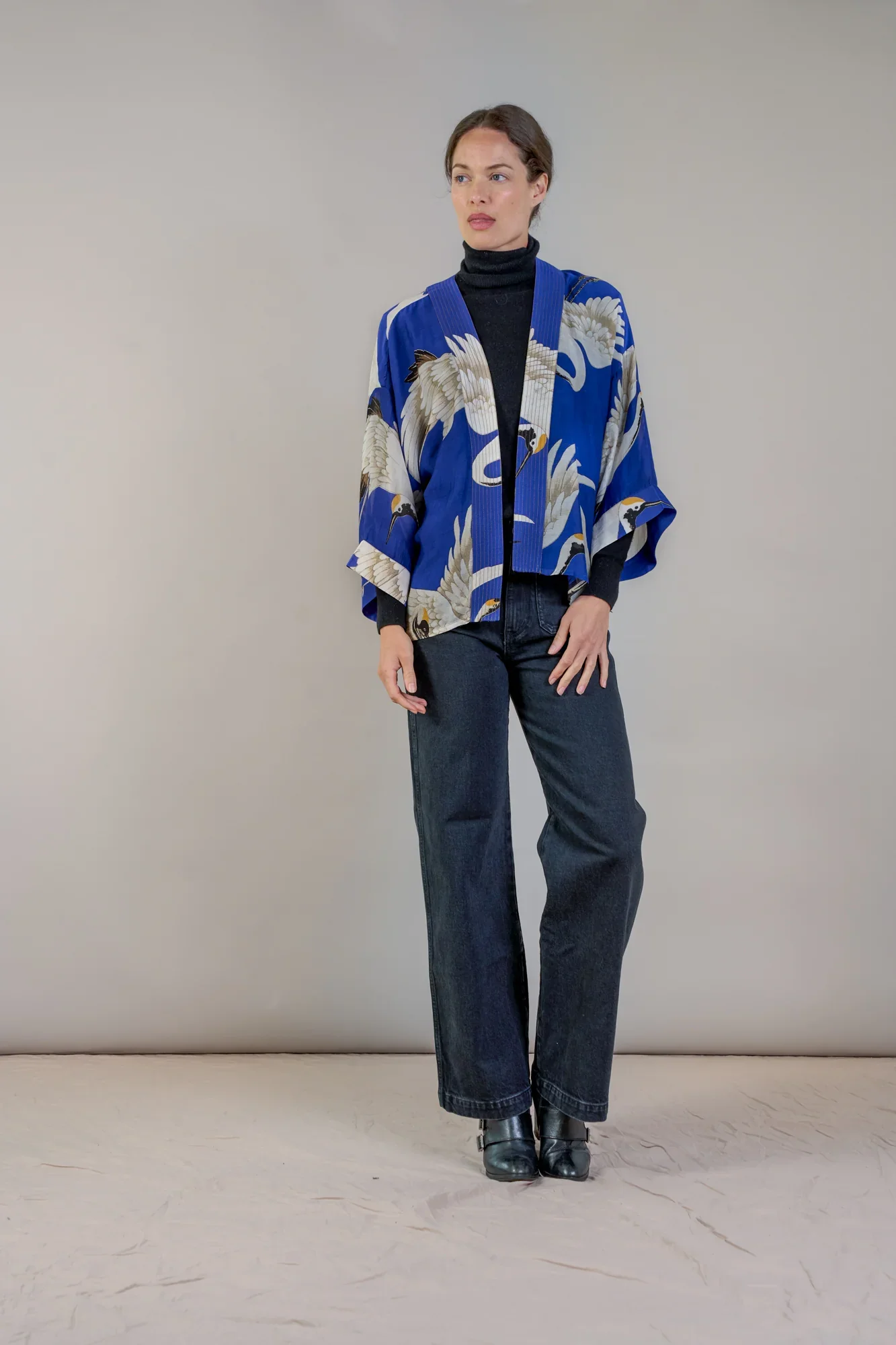 Stork Royal Blue Kimono - Image 5