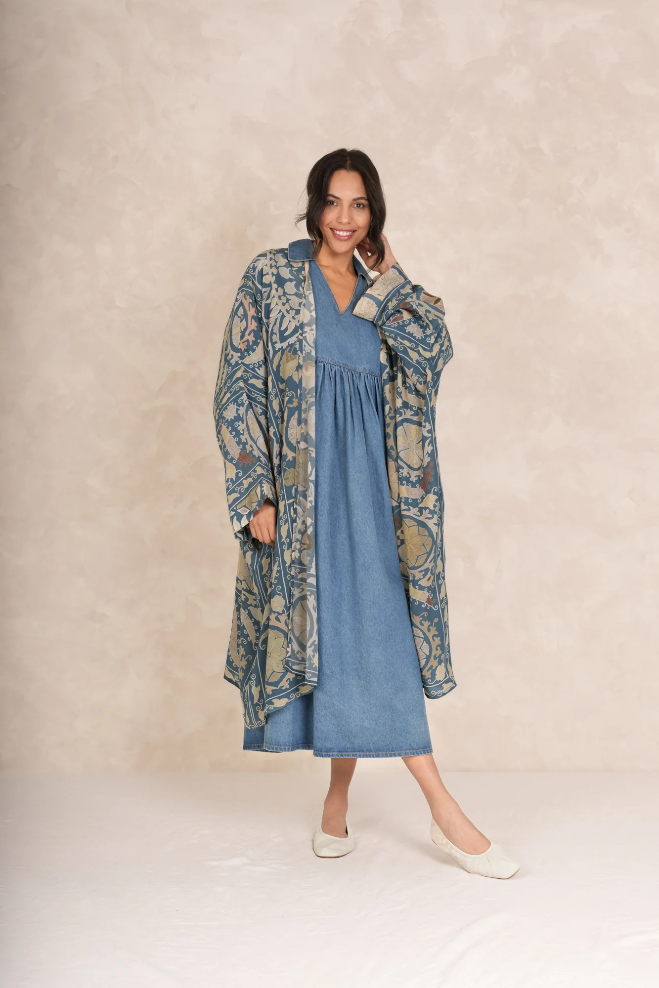 Susani Blue Grande Kimono - Image 11