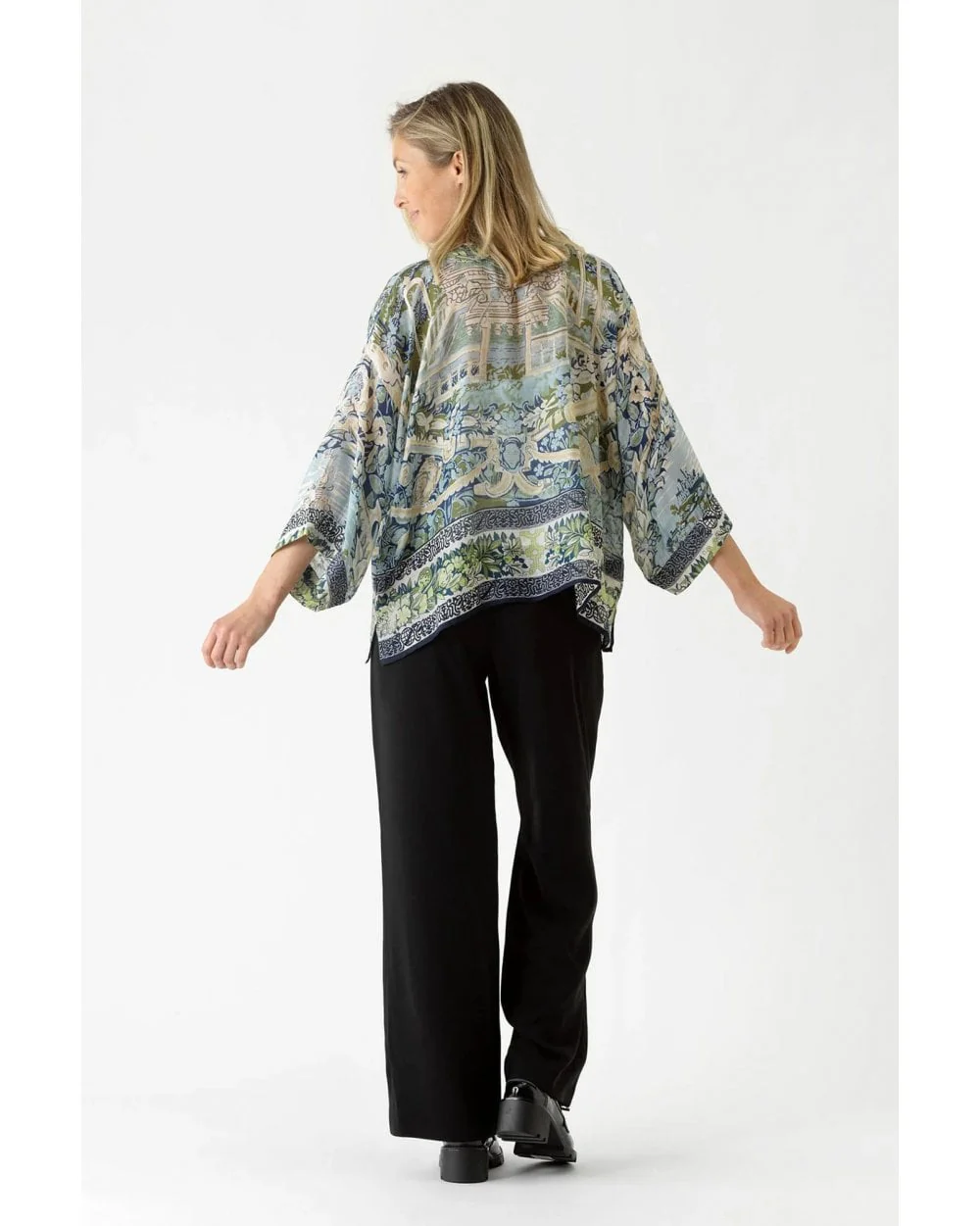 Tapestry Sea Blue Kimono - Image 3