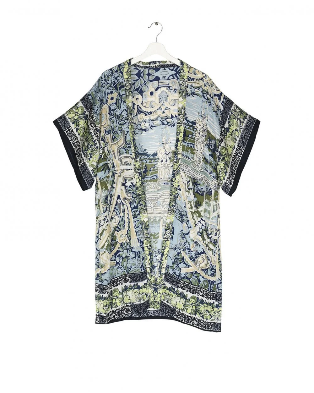 Tapestry Sea Blue Midi Kimono - Image 2