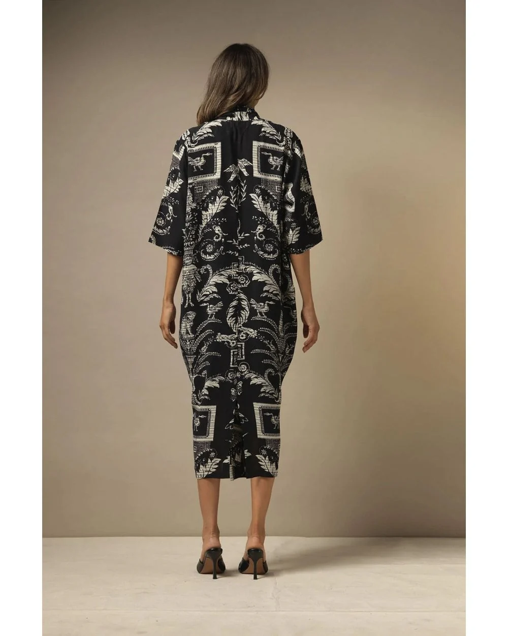 Vintage Damask Black Rachel Dress -M/L - Image 5