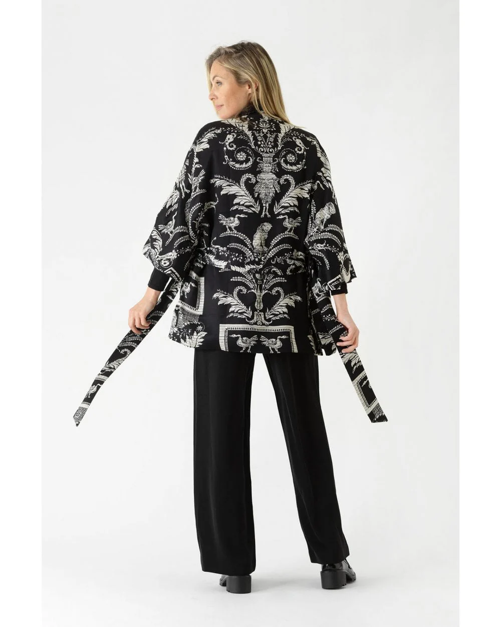 Vintage Damask Black Wrap Jacket - Image 3