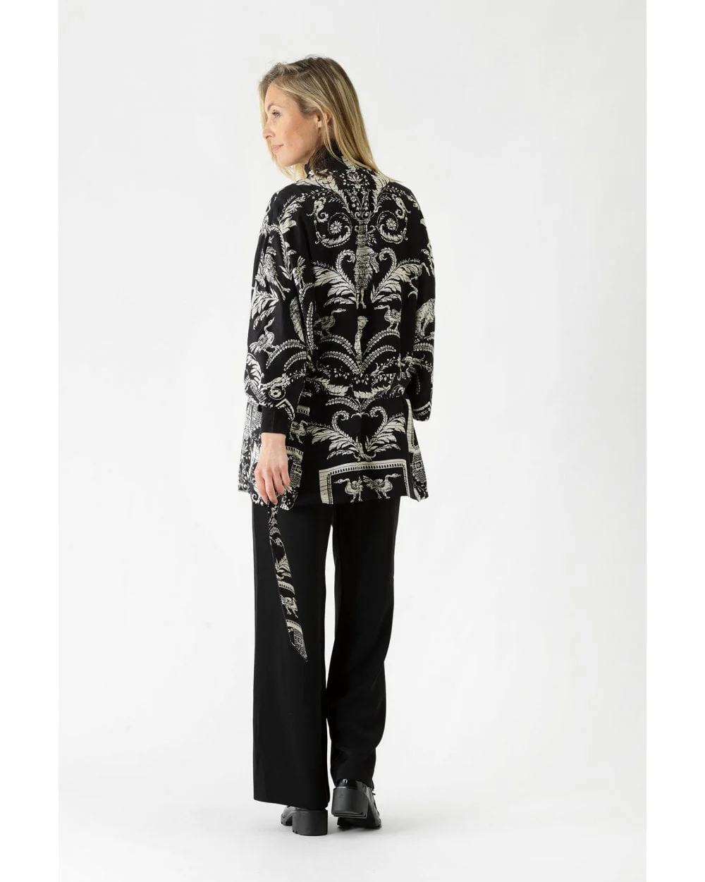 Vintage Damask Black Wrap Jacket - Image 4