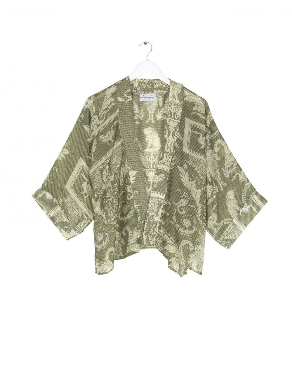 Vintage Damask Sage Kimono - Image 2