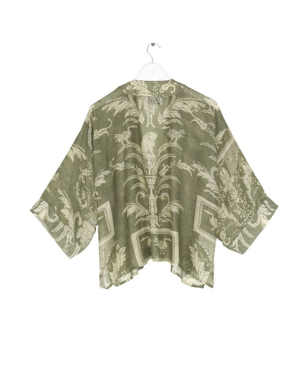 Vintage Damask Sage Kimono - Image 4
