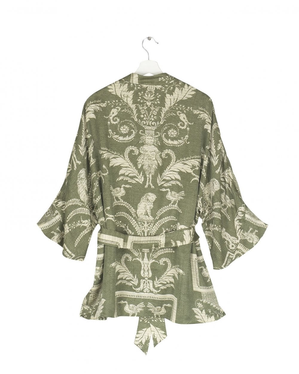 Vintage Damask Sage Wrap Jacket - Image 3