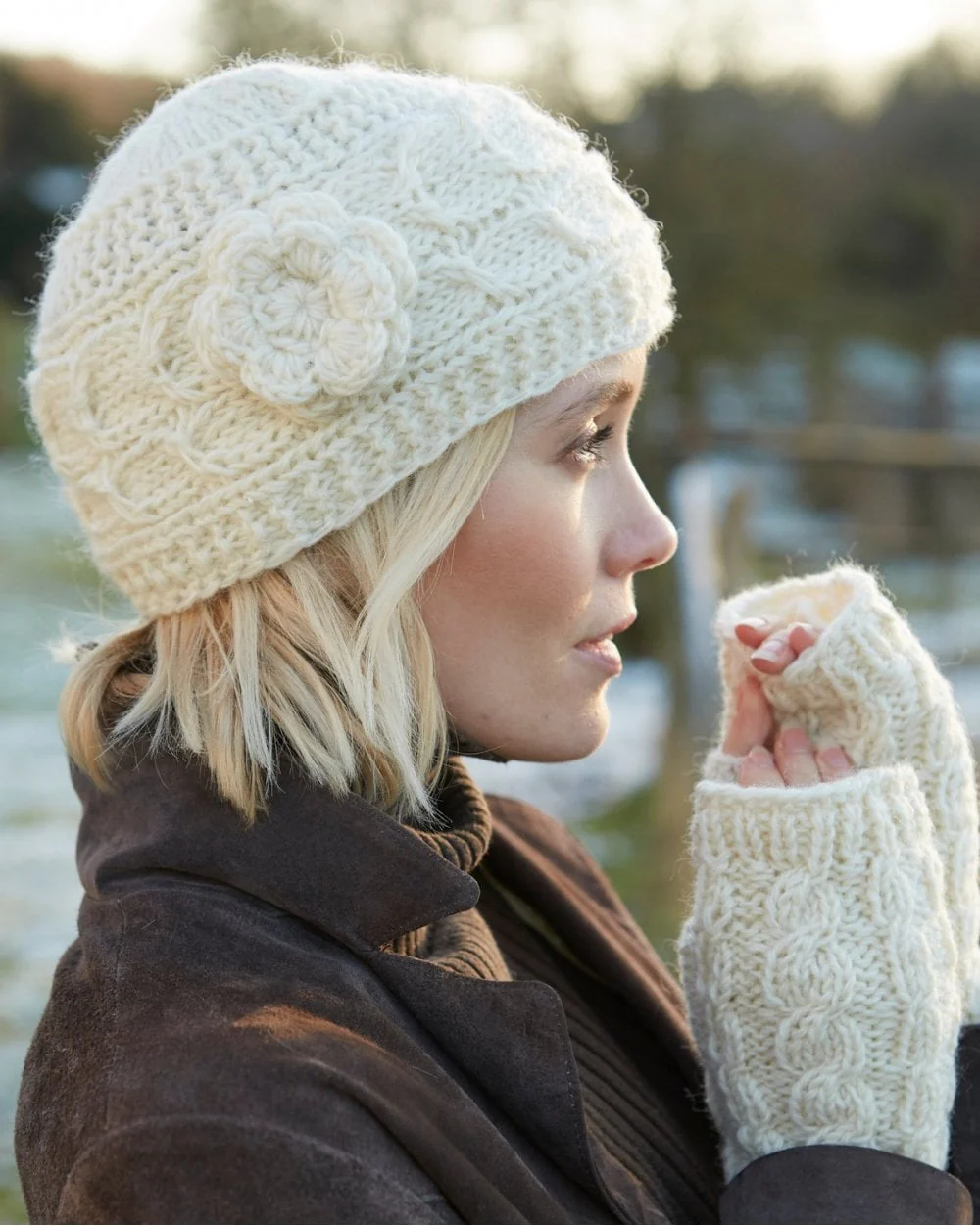 Chamonix Flower Beanie Cream - Image 2