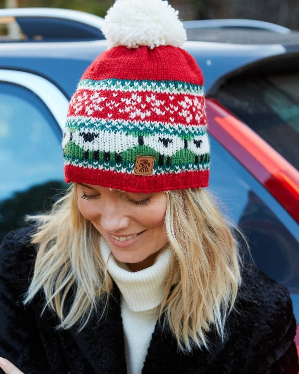 Christmas Sheep Bobble Beanie - Image 3