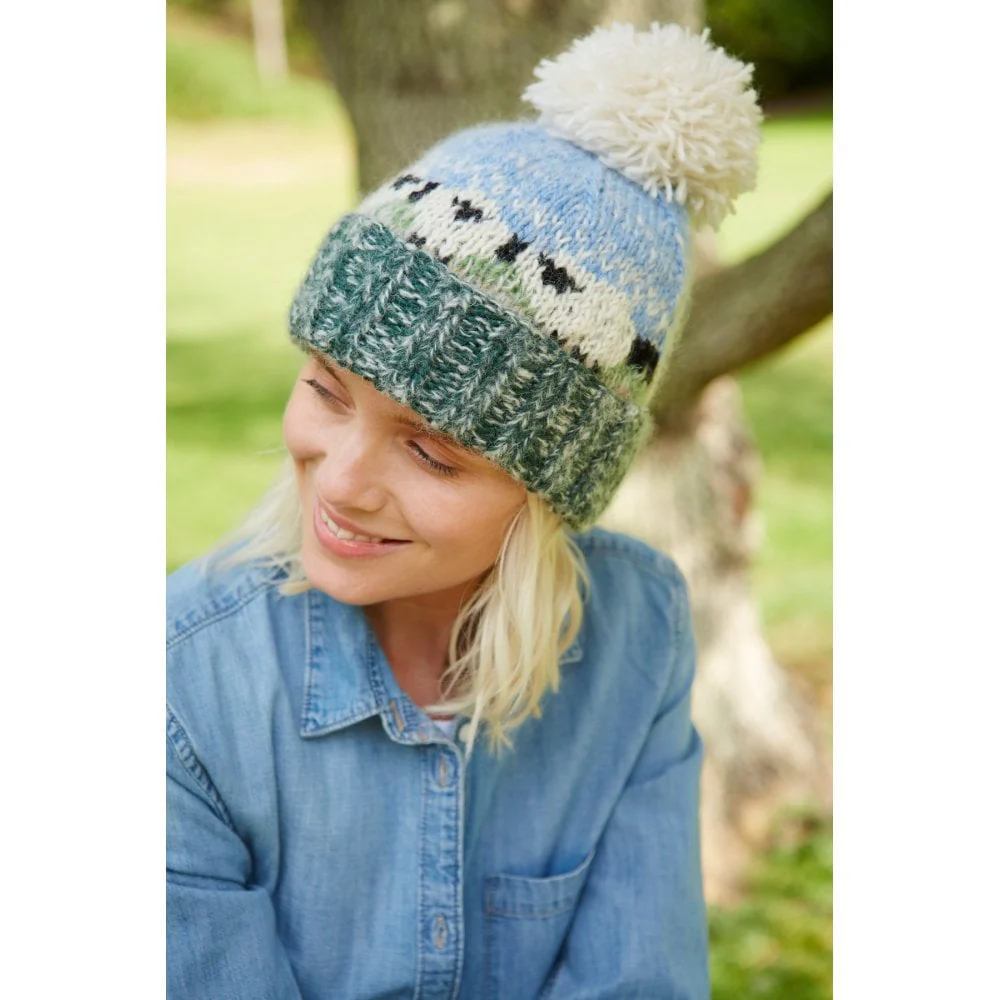 Hazy Sheep Sherpa Fleece Bobble Beanie - Image 3