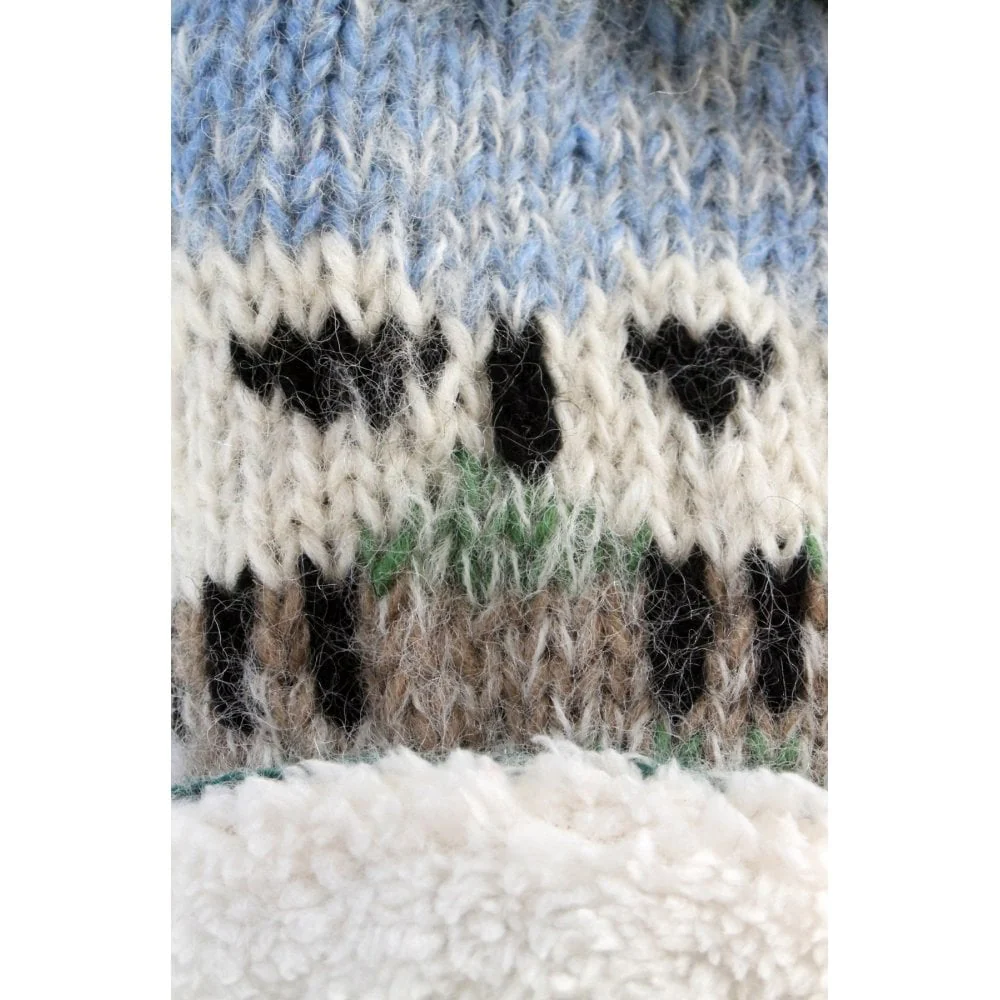 Hazy Sheep Sherpa Fleece Bobble Beanie - Image 4