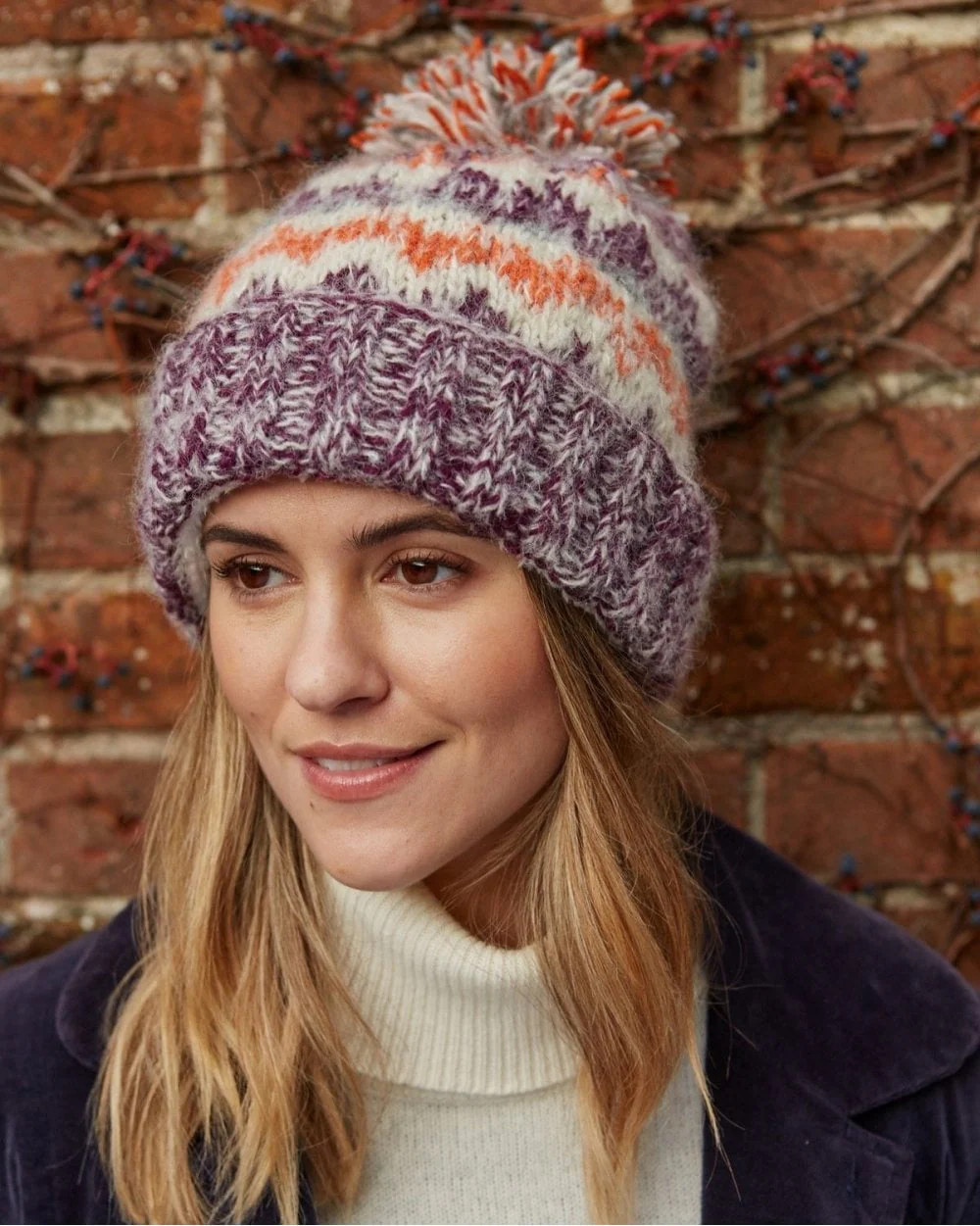 Totnes Bobble Beanie Damson - Image 4