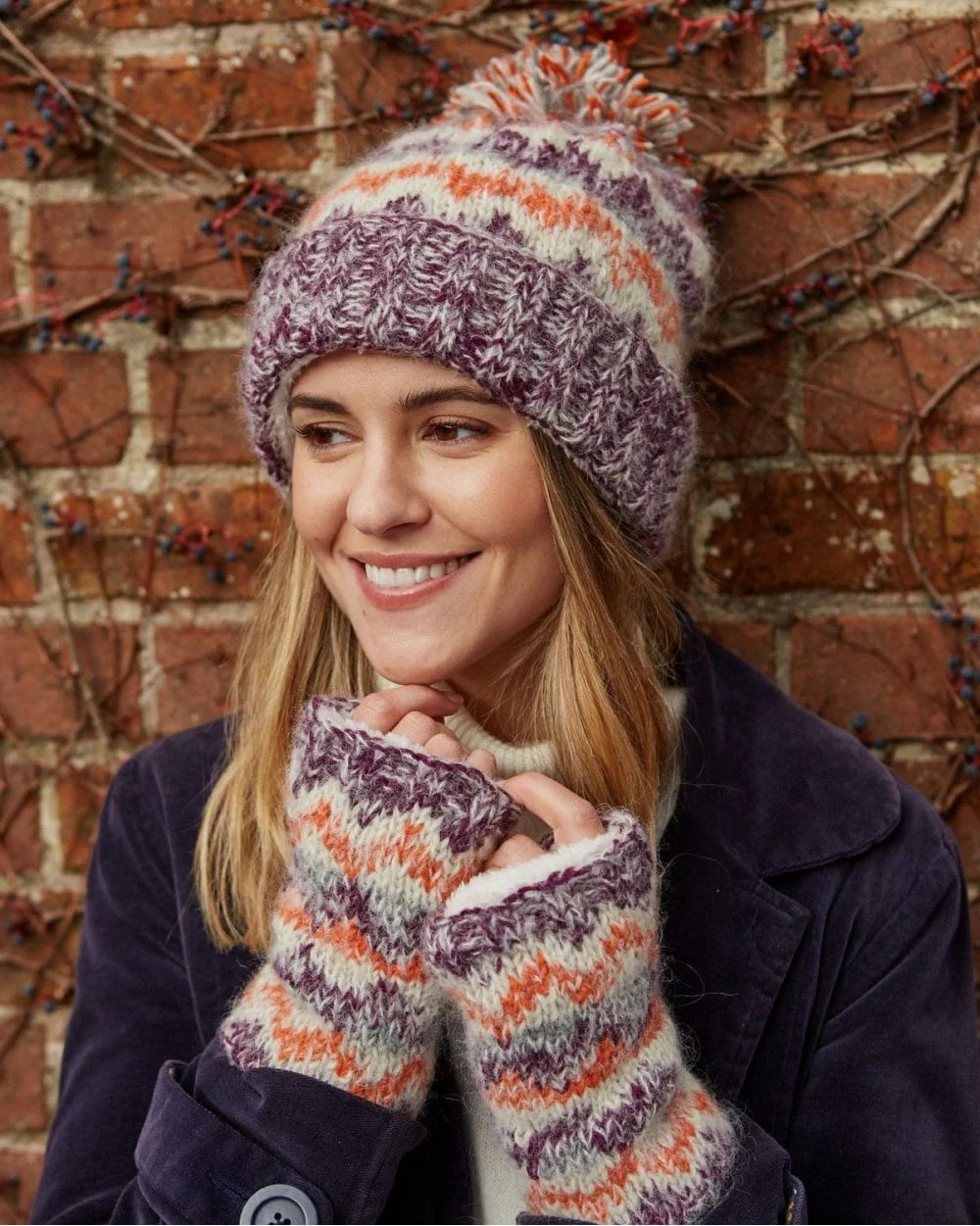 Totnes Bobble Beanie Damson - Image 5
