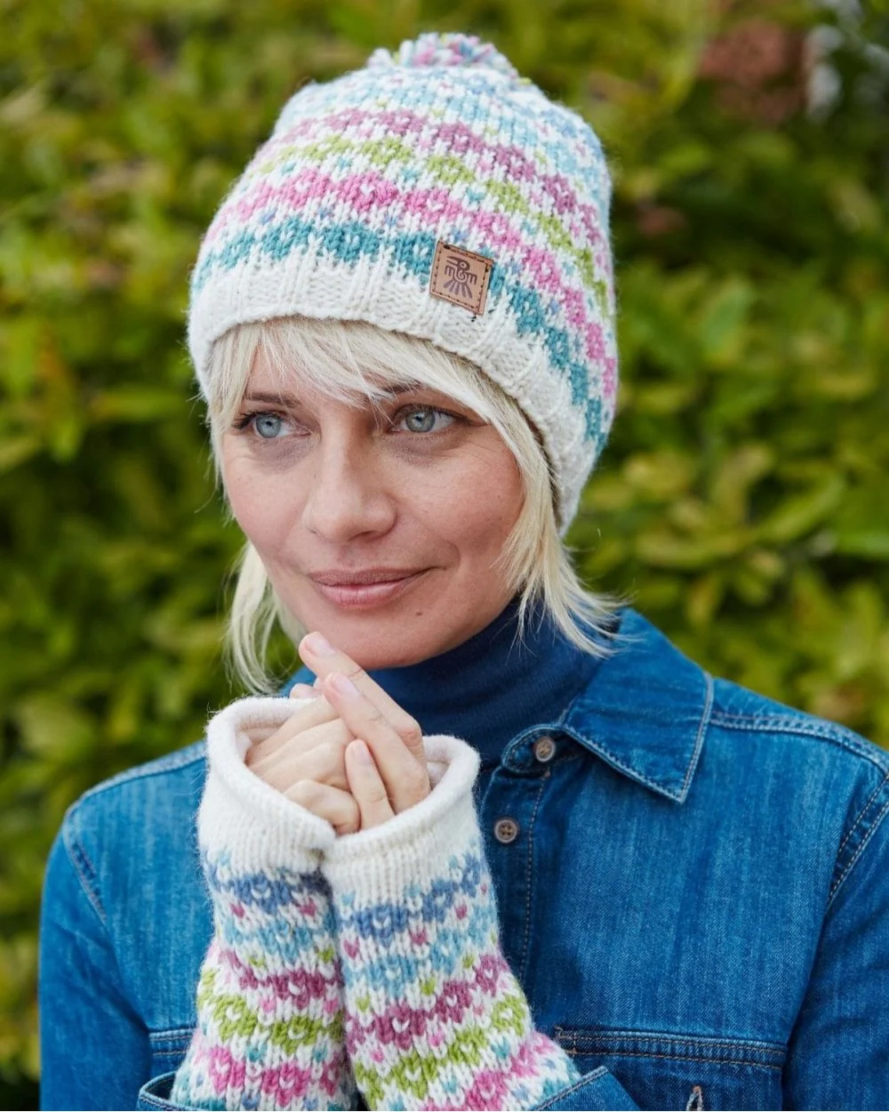 Whitstable Bobble Beanie Cream - Image 4