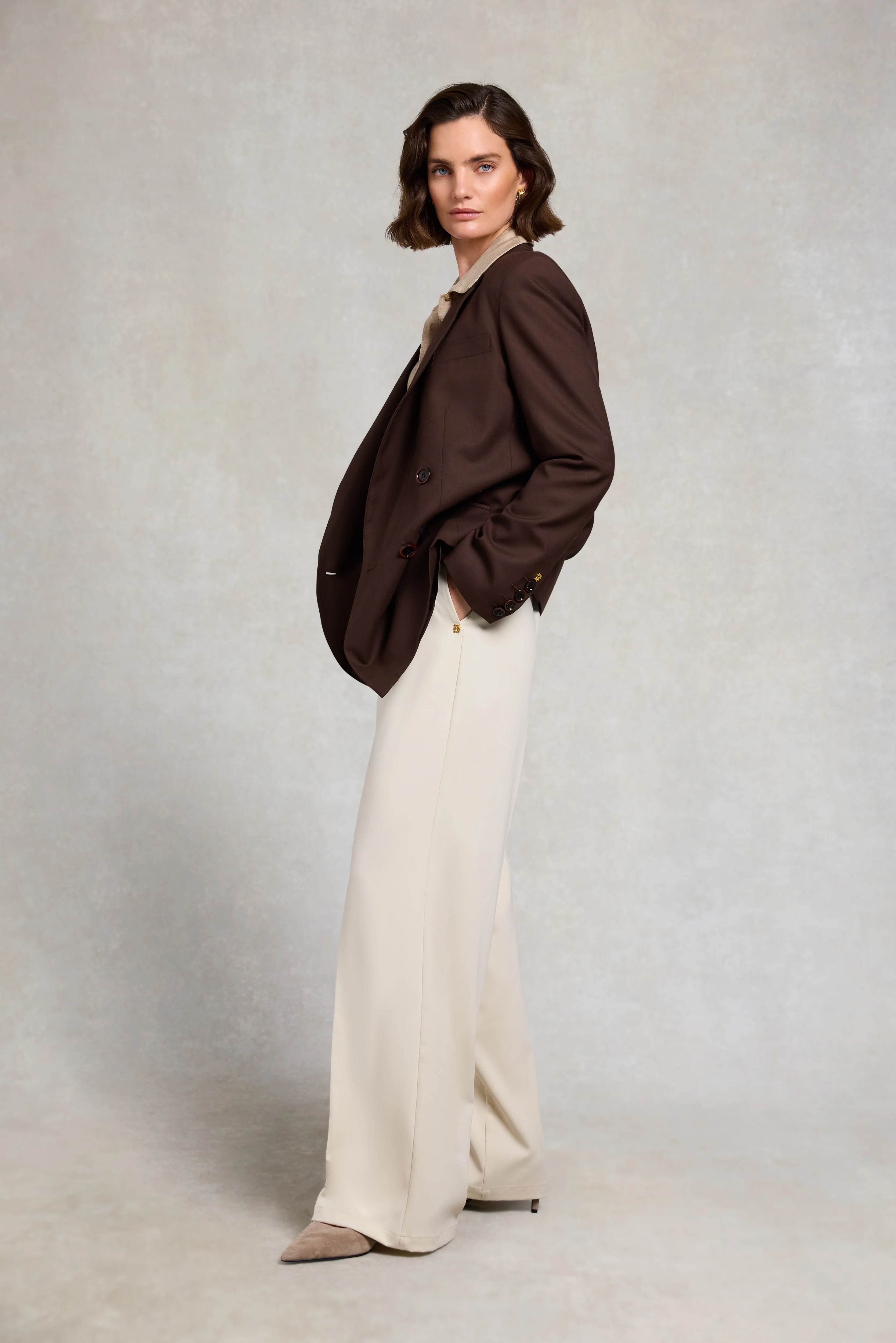 Pleated Wide Leg Trouser - Image 2