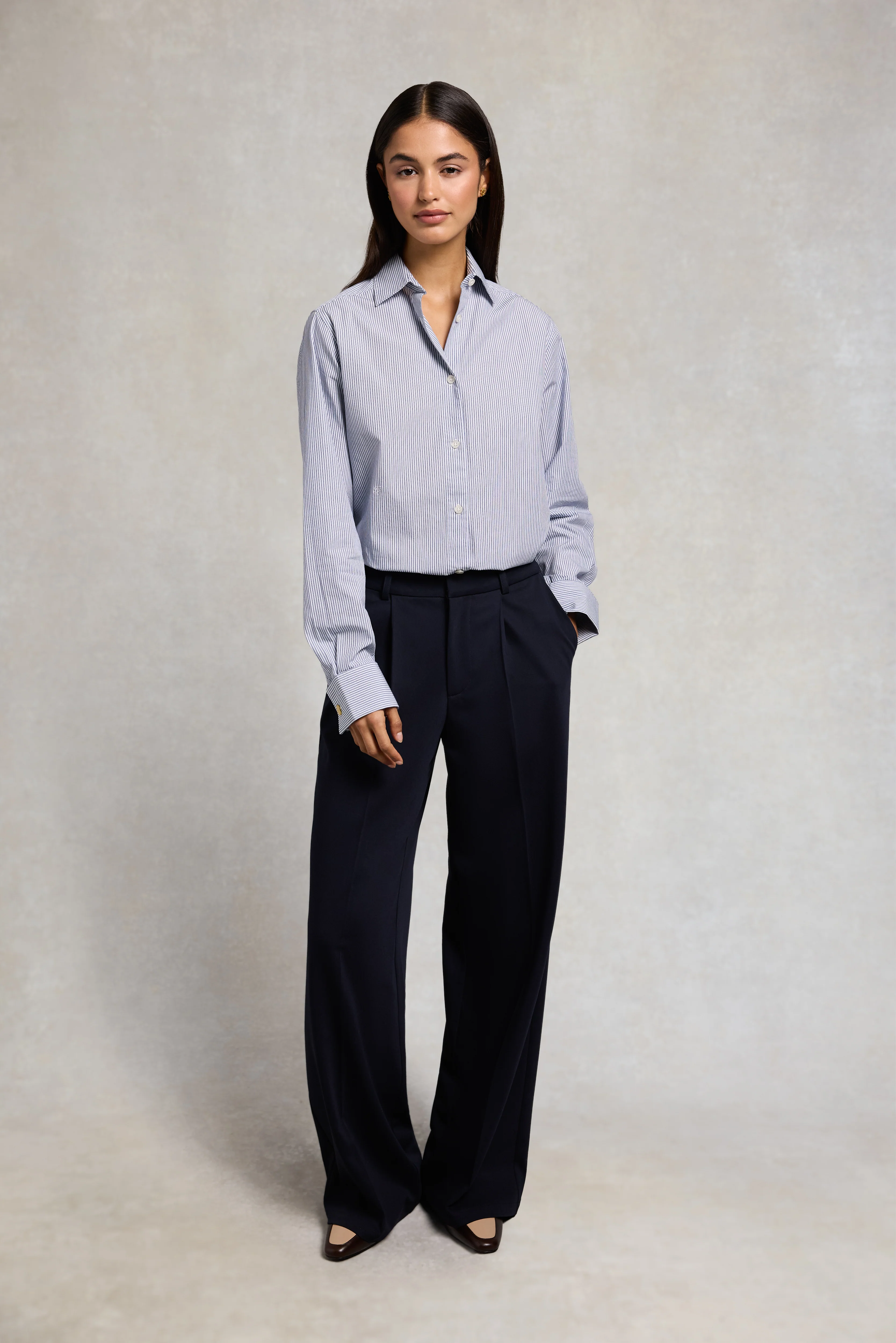 Pleated Wide Leg Trouser - Image 2