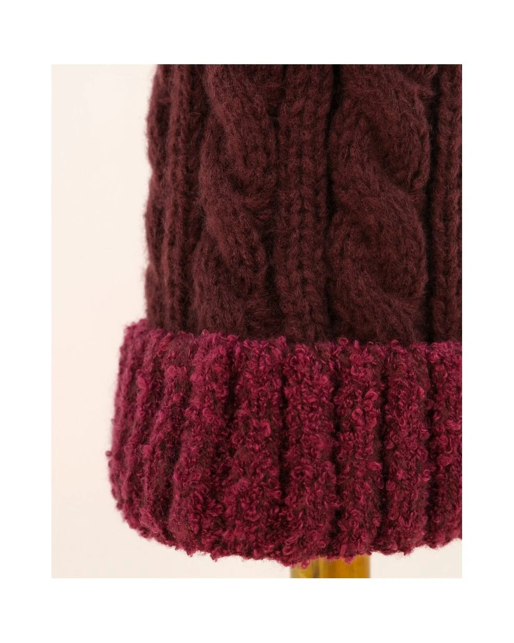 Freya Pompom Hat in Damson - Image 2