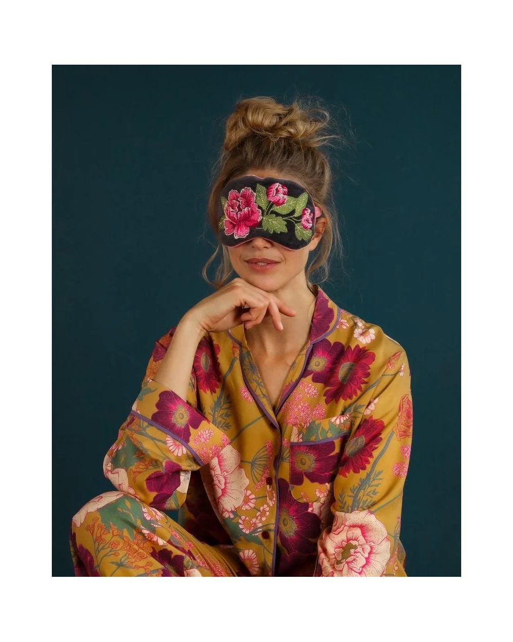 Lavender Velvet Eyemask Painted Peony