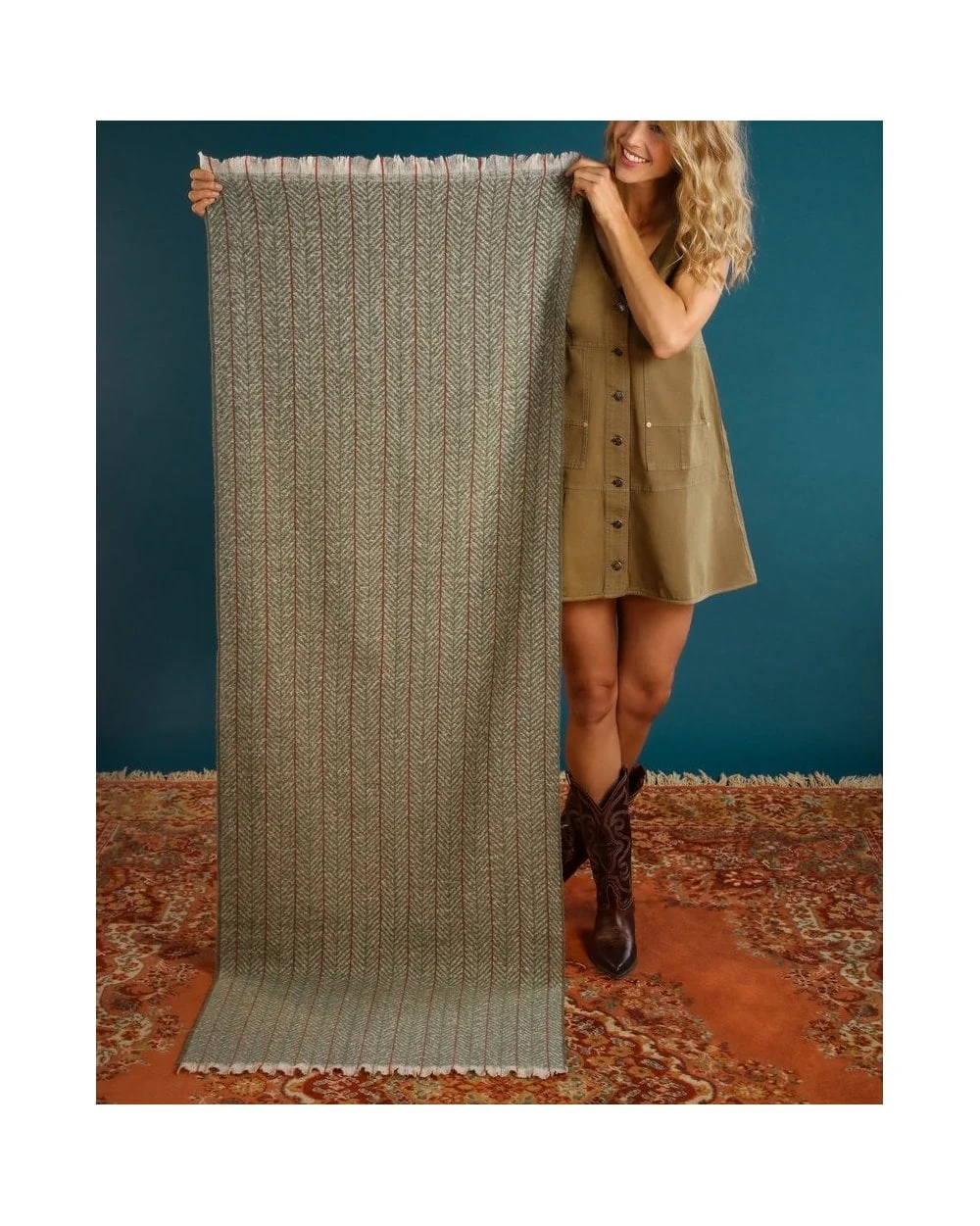 Nicolette Cosy Scarf - Olive - Image 2