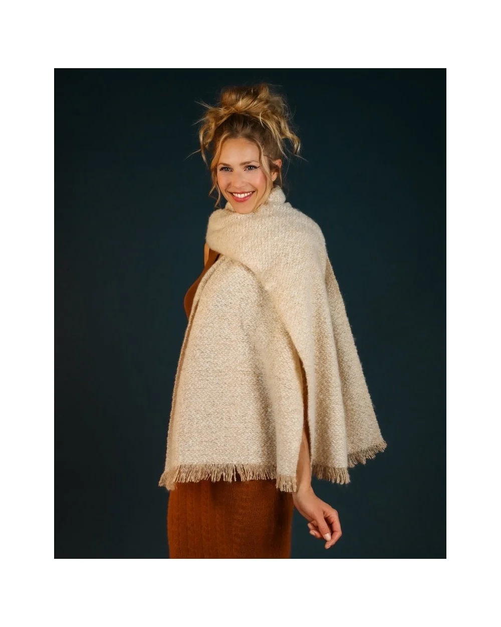 Orla Cosy Scarf - Oatmeal - Image 5