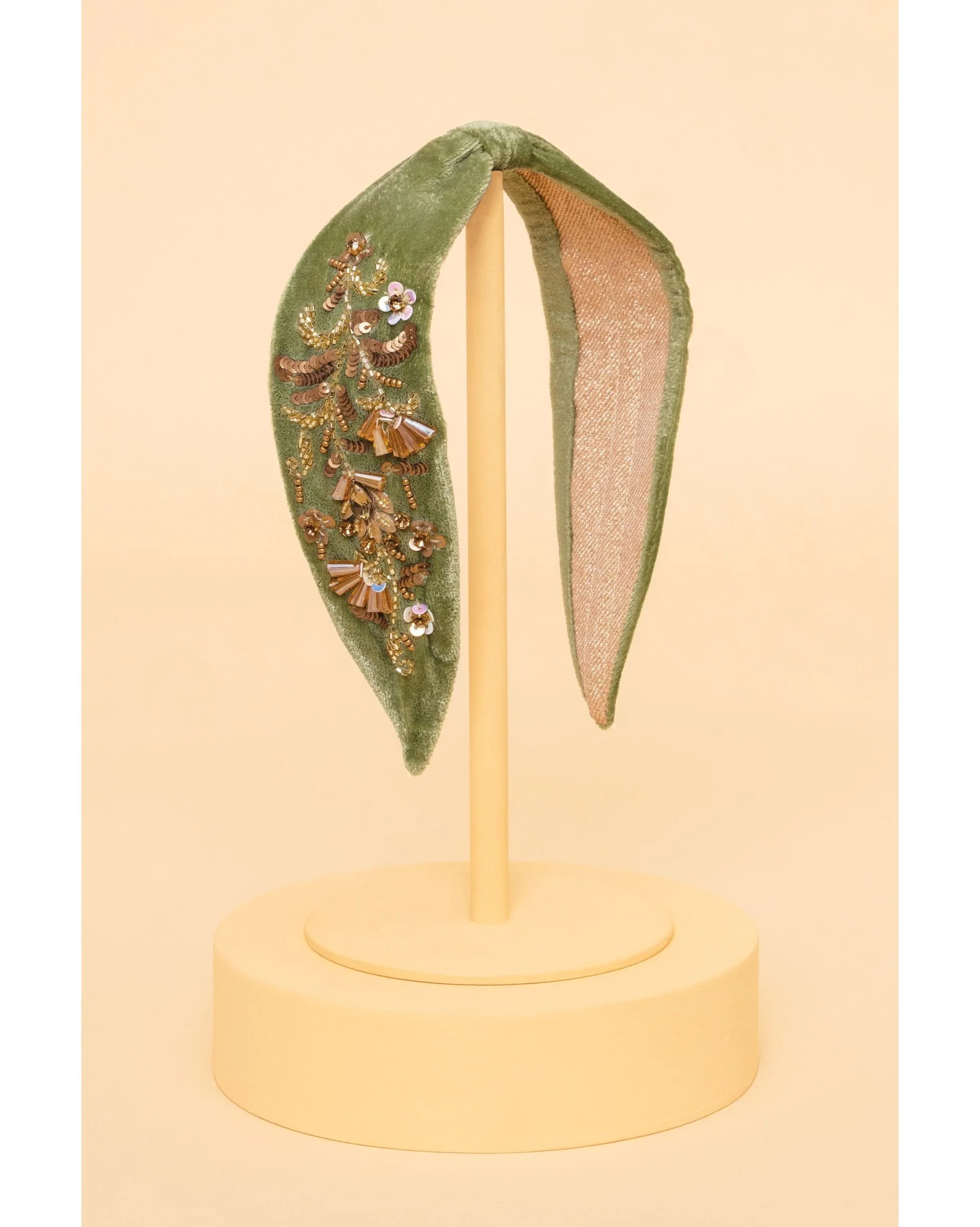 Velvet Embellished Headband - Golden Wildflowers