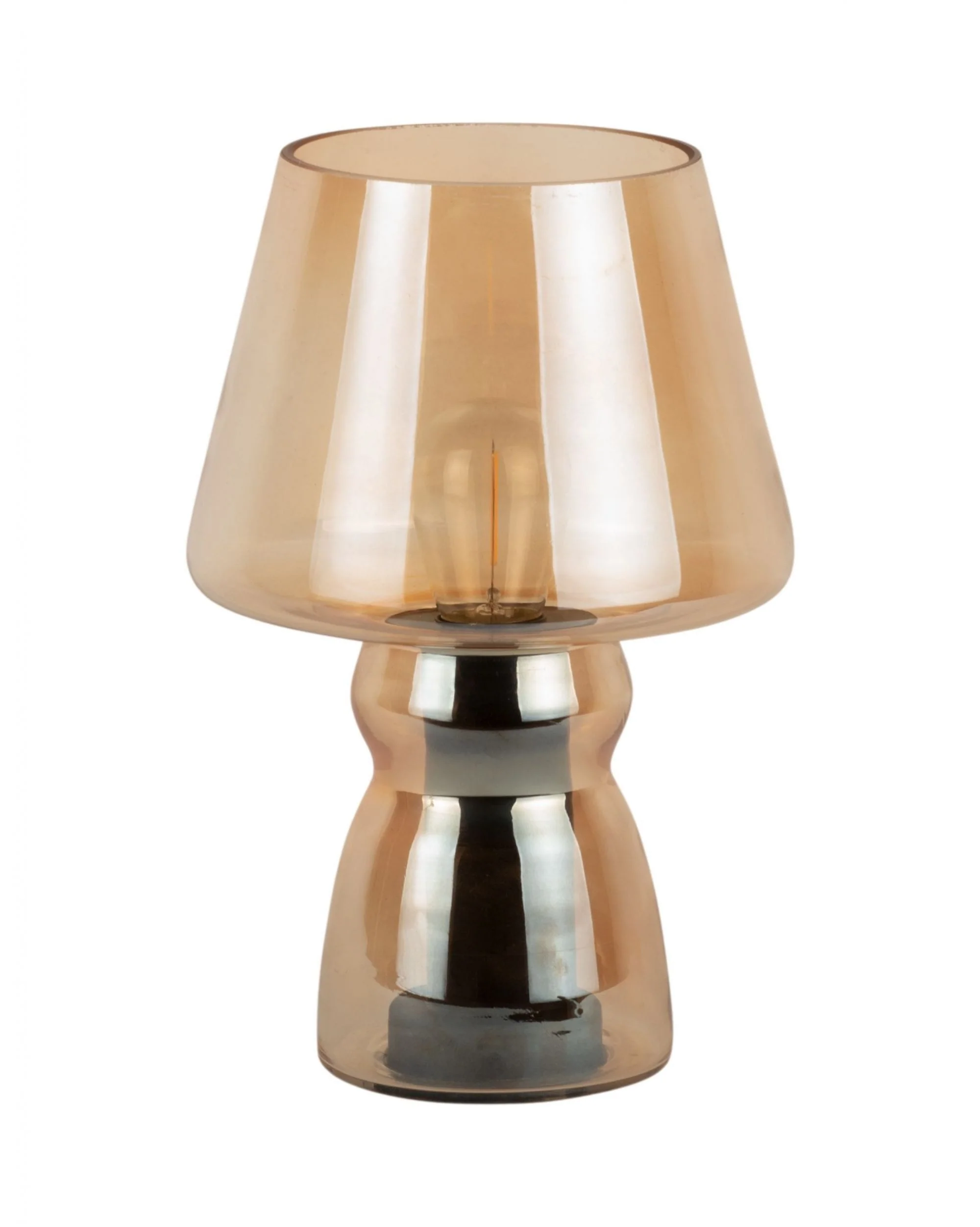 Table Lamp Classic LED Glass Amber Brown