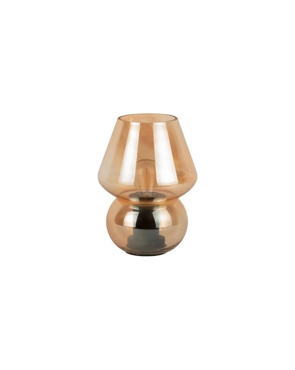 Table Lamp Vintage LED Glass Amber Brown