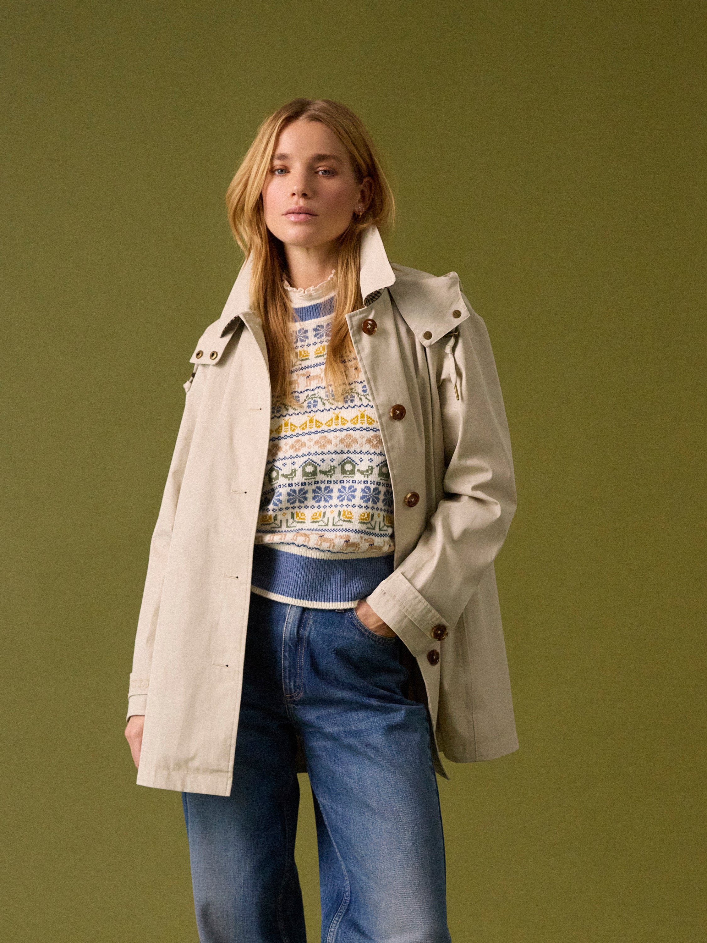 Rainmore Neutral Button Through Waterproof Raincoat - Image 2