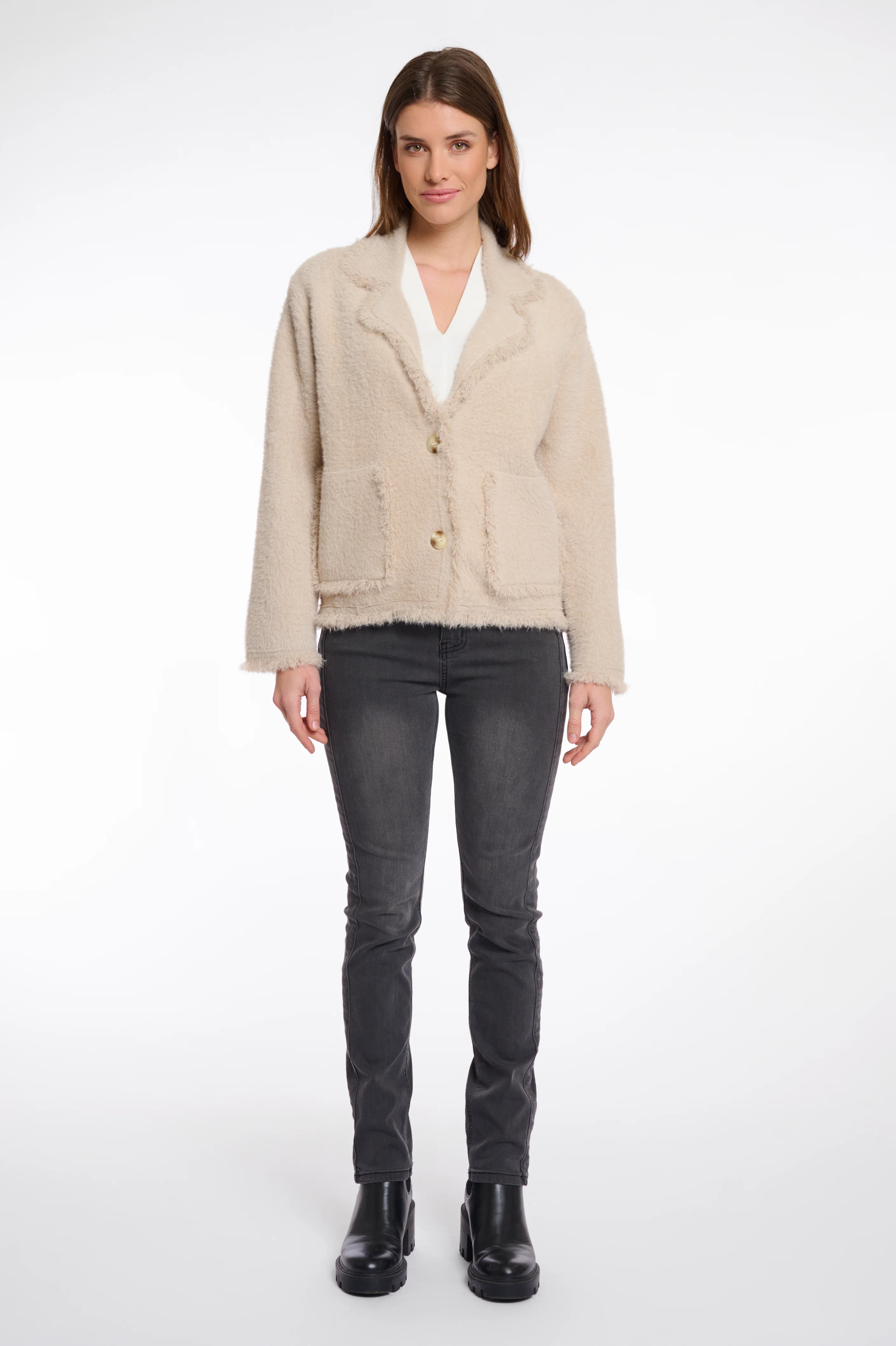 Single Breasted Cardigan with fringes - Image 3