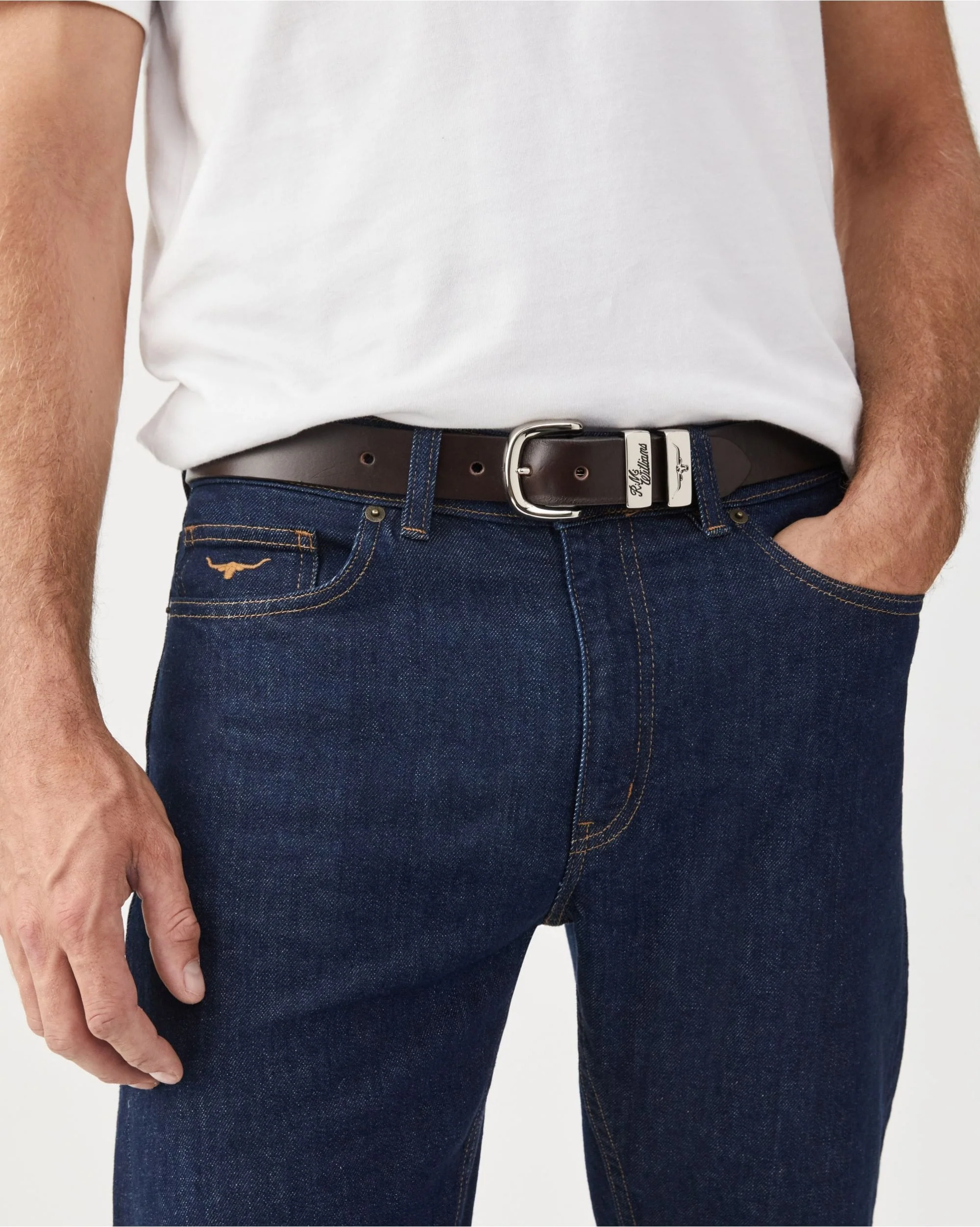 1 1/4' 3 Piece Solid Hide Belt - Image 5