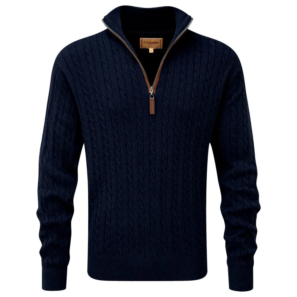 Cotton Cashmere Cable 1/4 Zip Jumper - Image 10