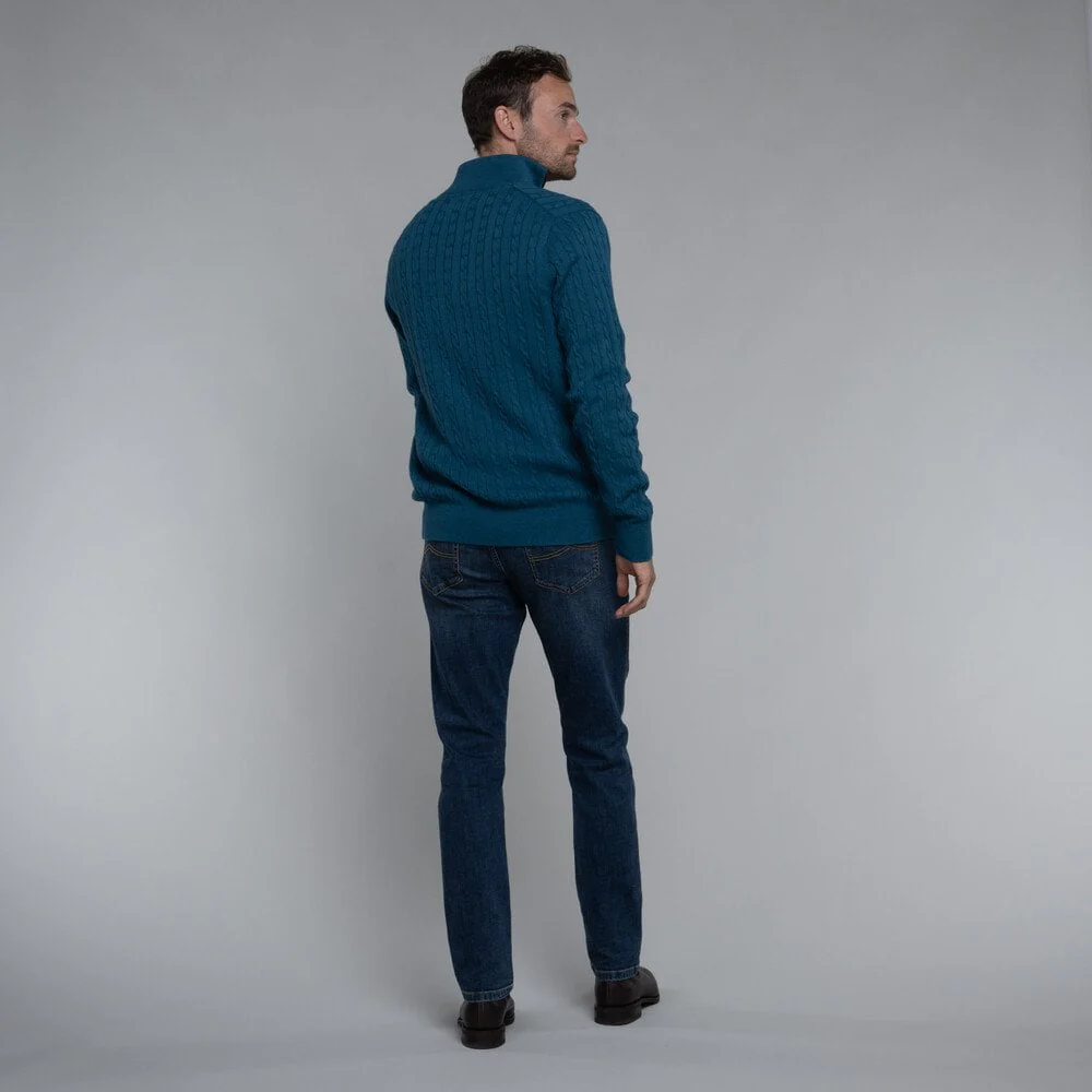 Cotton Cashmere Cable 1/4 Zip Jumper - Image 12
