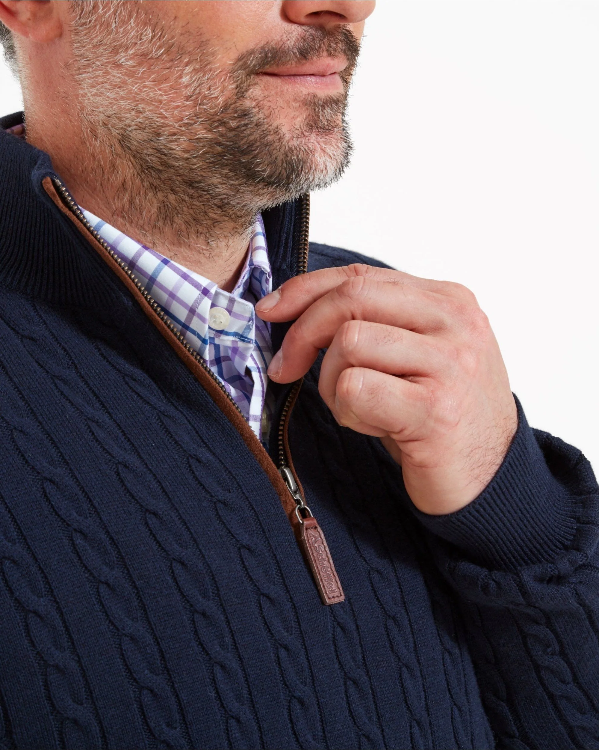 Cotton Cashmere Cable 1/4 Zip Jumper - Image 14